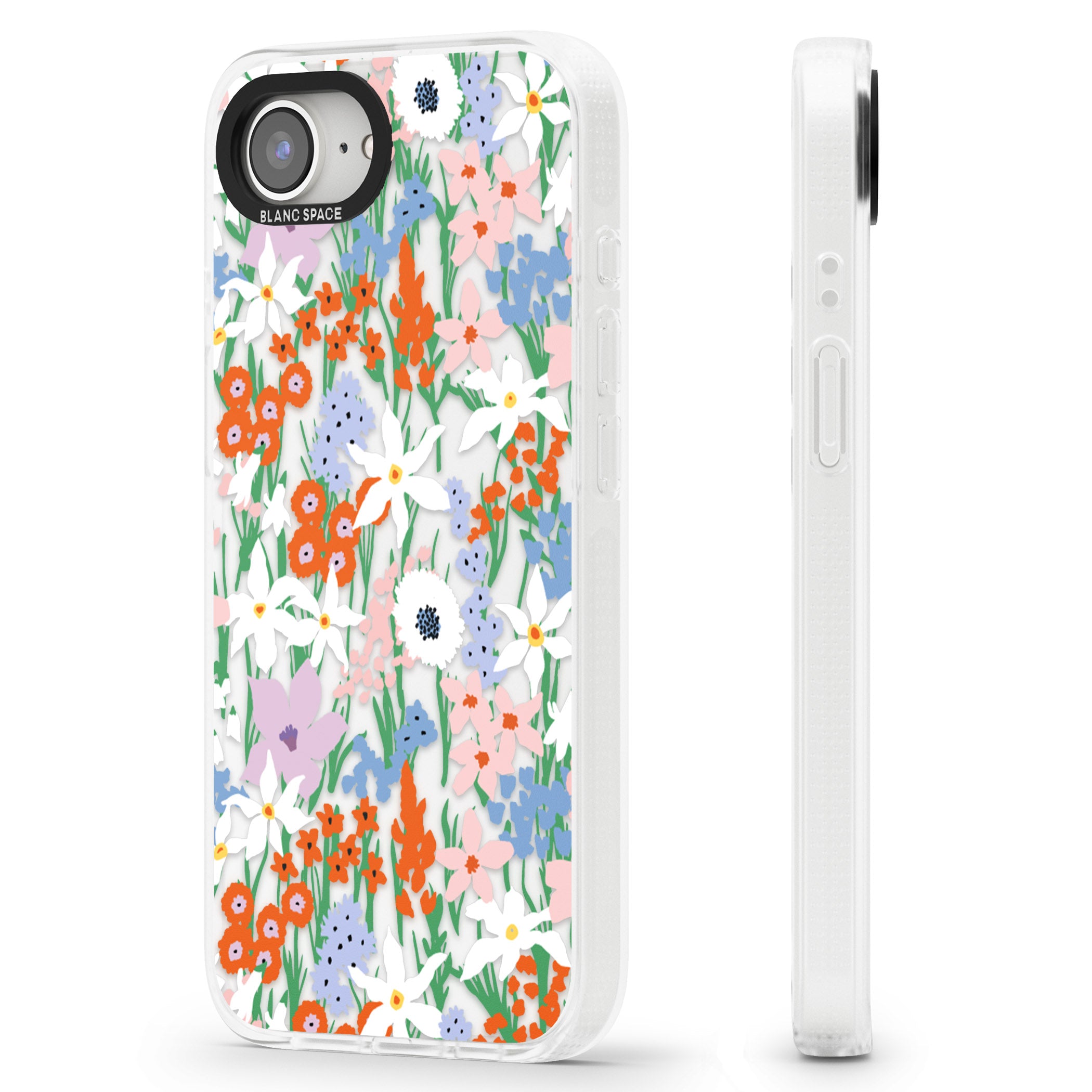 Springtime Meadow: Transparent iPhone 16e Clear Case Impact Air - Blanc Space