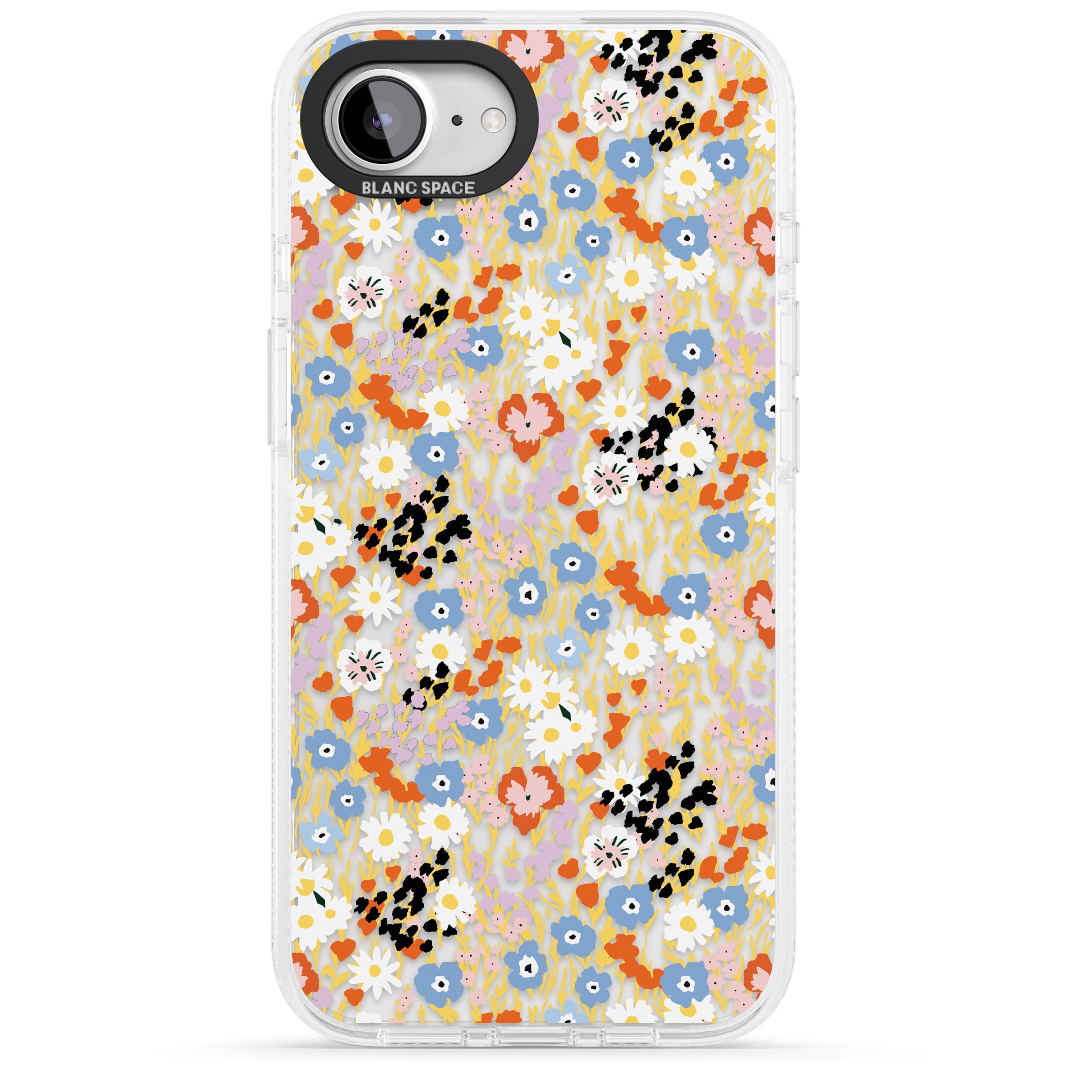 Busy Floral Mix: Transparent iPhone 16e Clear Case Impact Air - Blanc Space