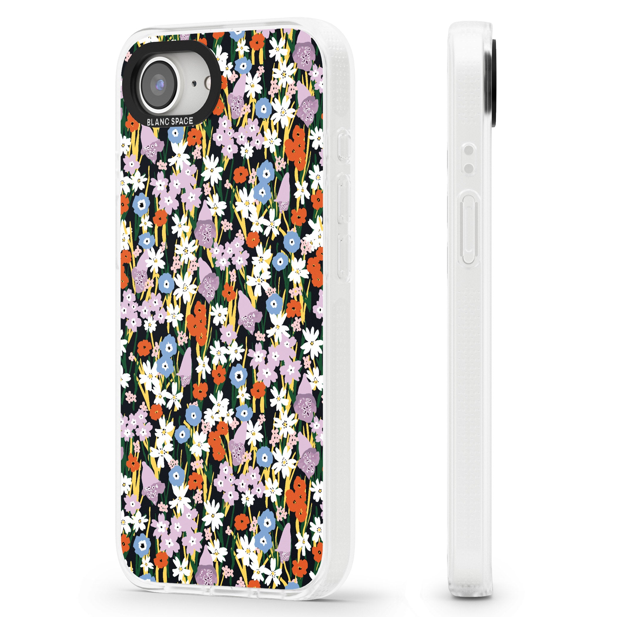 Energetic Floral Mix: Solid iPhone 16e Clear Case Impact Air - Blanc Space