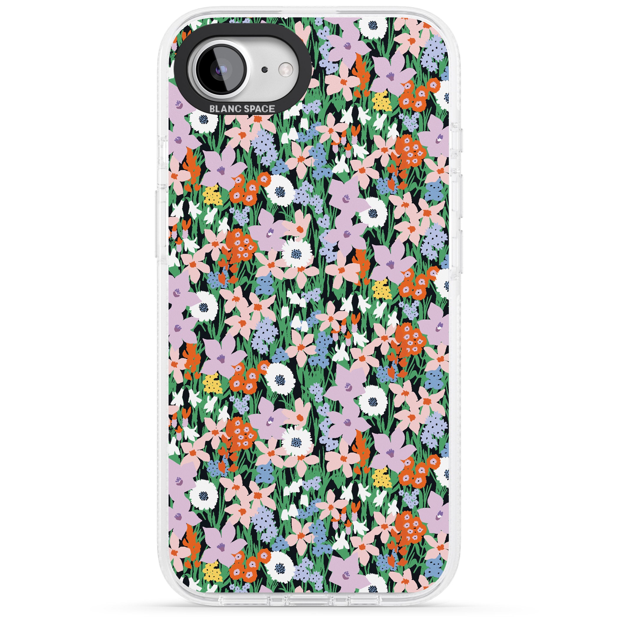 Jazzy Floral Mix: Solid iPhone 16e Clear Case Impact Air - Blanc Space