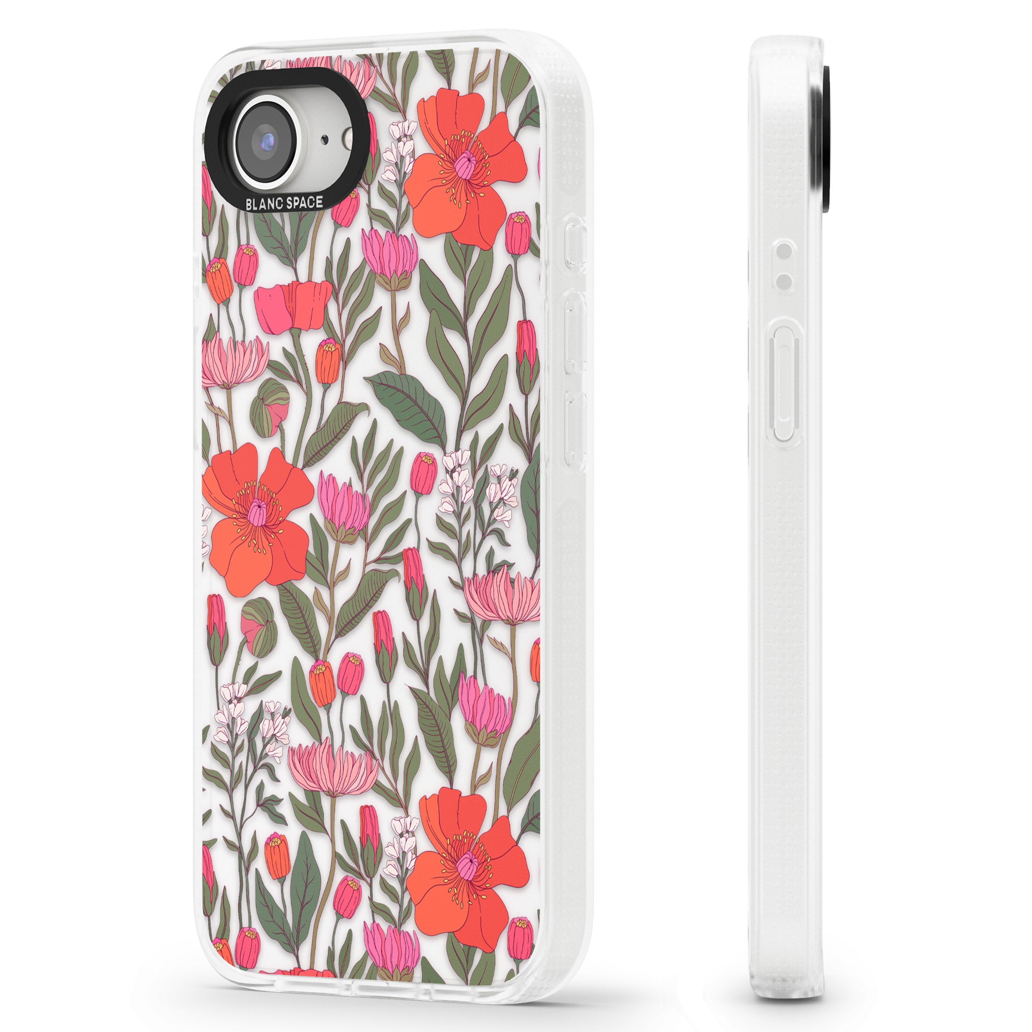 Peachy Floral iPhone 16e Clear Case Impact Air - Blanc Space
