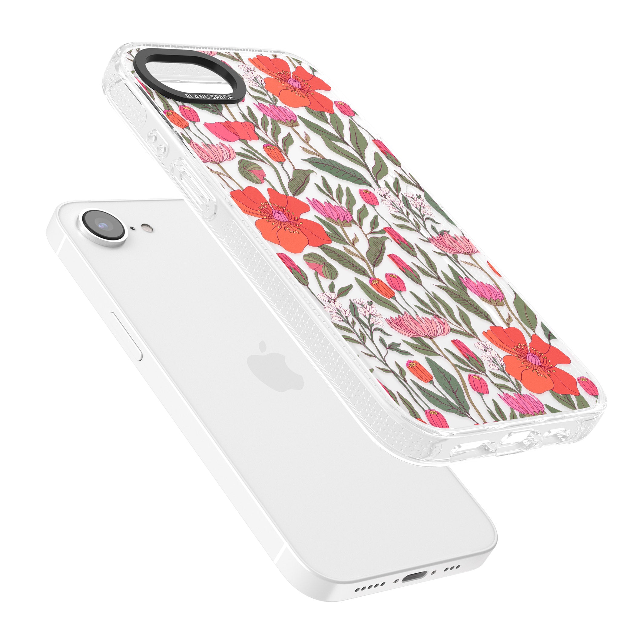 Peachy Floral iPhone 16e Clear Case Impact Air - Blanc Space