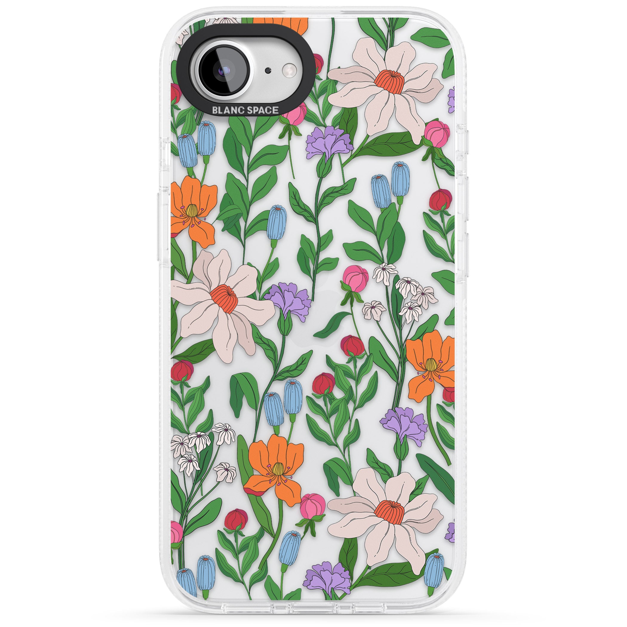 Full Bloom iPhone 16e Clear Case Impact Air - Blanc Space