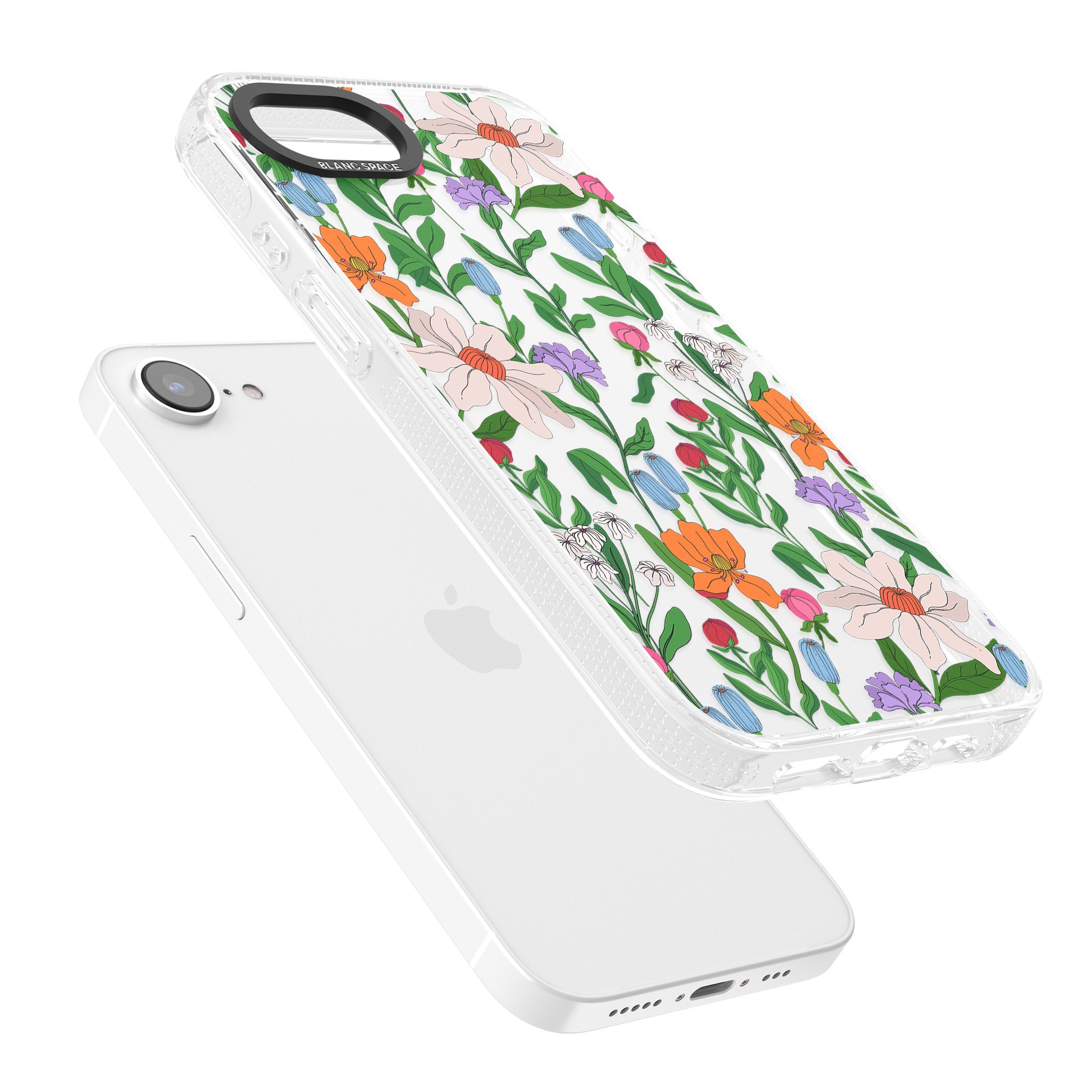 Full Bloom iPhone 16e Clear Case Impact Air - Blanc Space