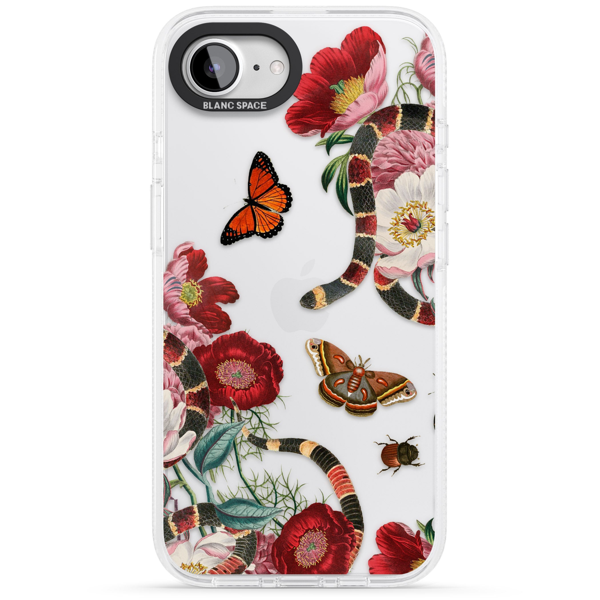 Botanical Snake iPhone 16e Clear Case Impact Air - Blanc Space