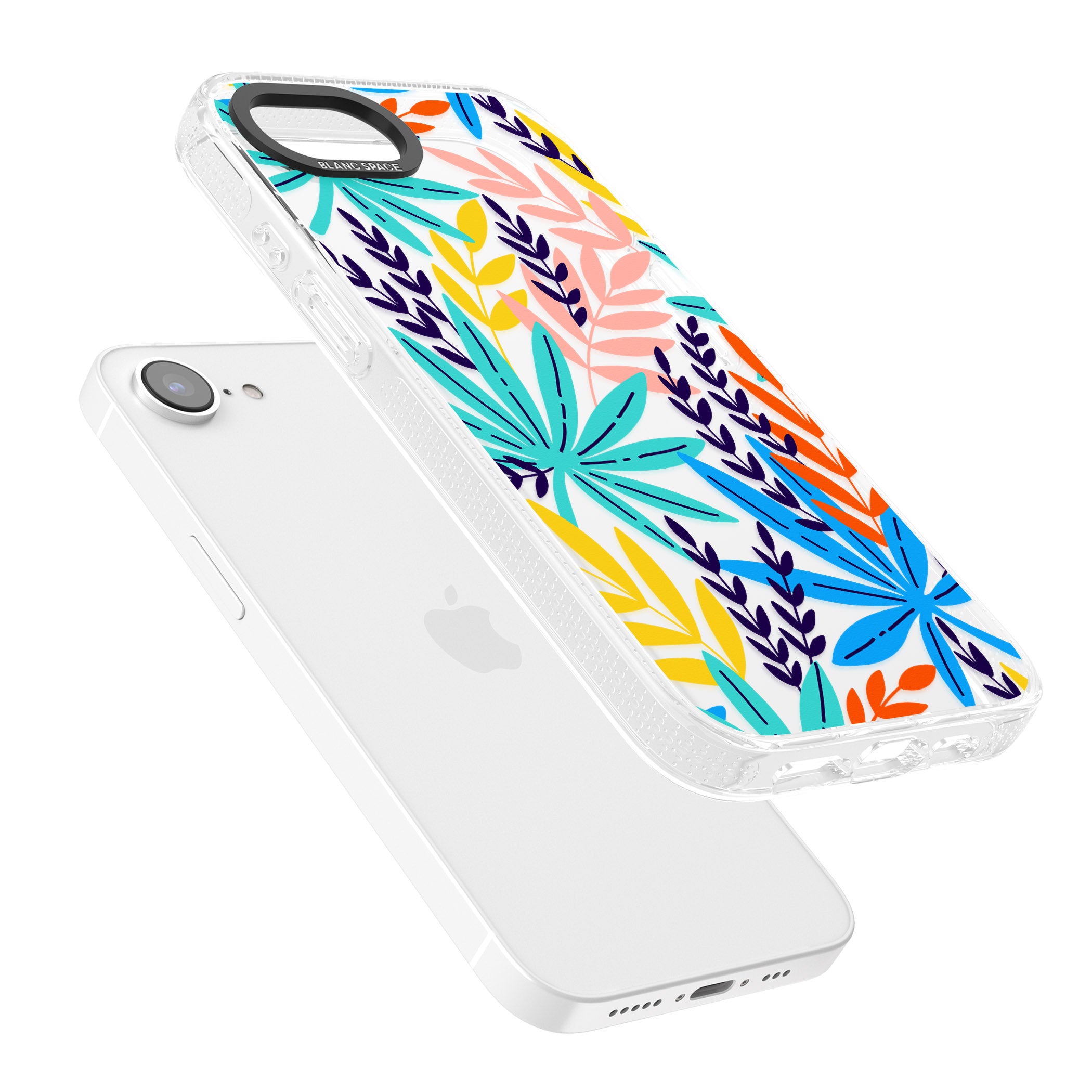 Tropical Palm Leaves iPhone 16e Clear Case Impact Air - Blanc Space