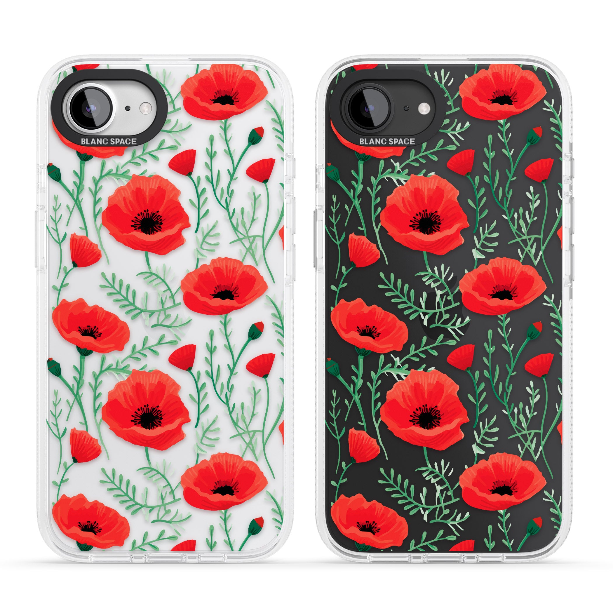Poppy Garden iPhone 16e Clear Case Impact Air - Blanc Space