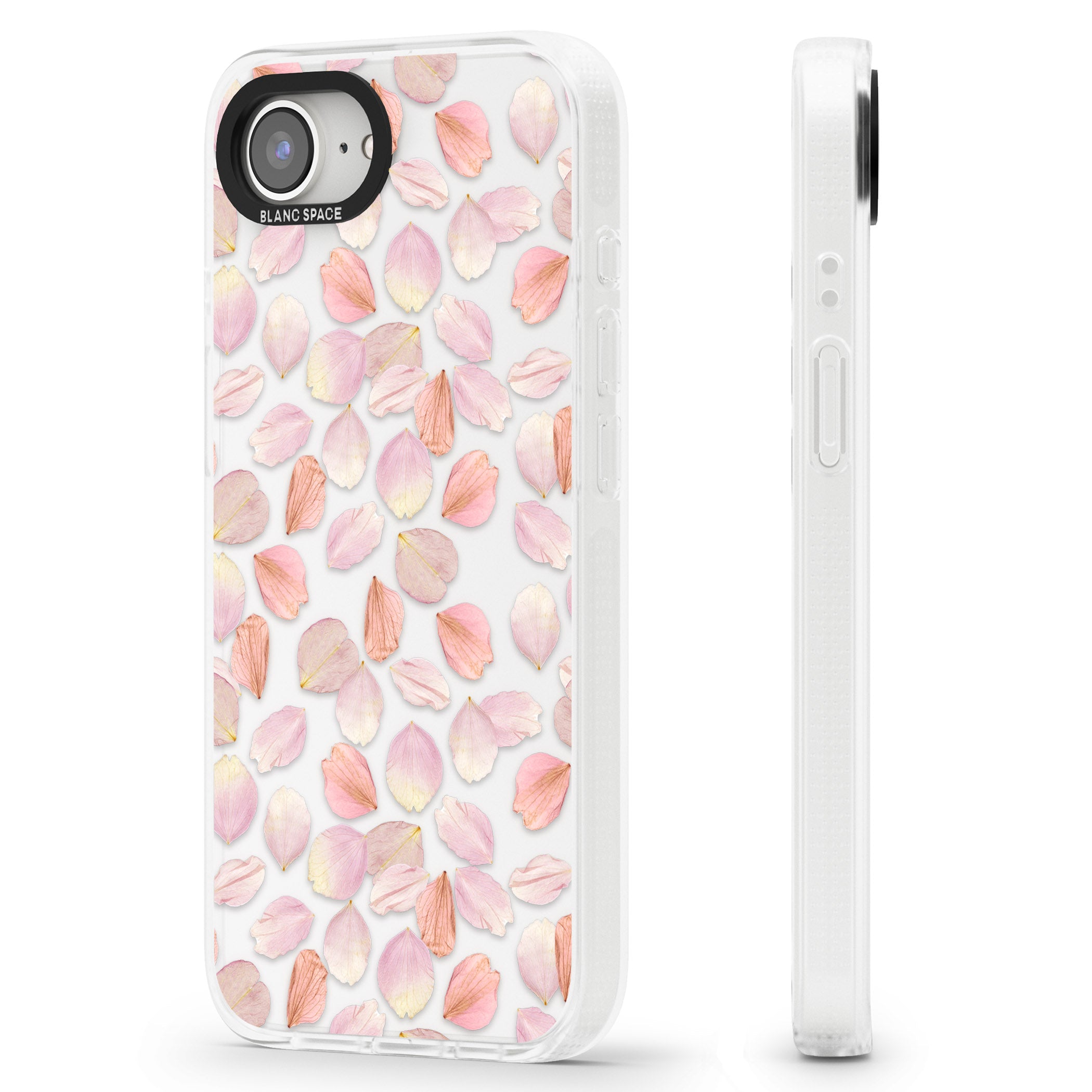 Pink Petals Transparent Design iPhone 16e Clear Case Impact Air - Blanc Space