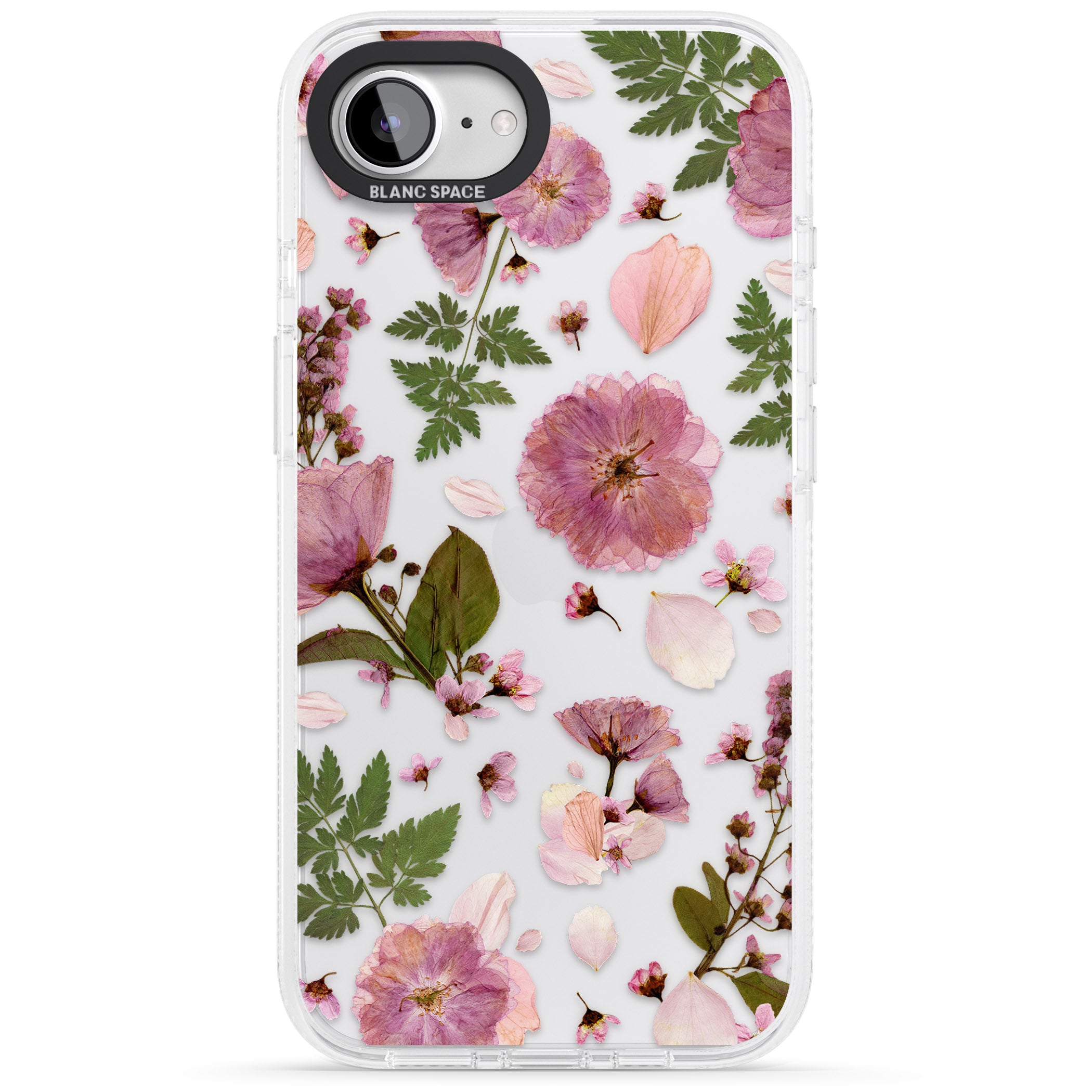 Natural Arrangement of Flowers & Leaves Design iPhone 16e Clear Case Impact Air - Blanc Space