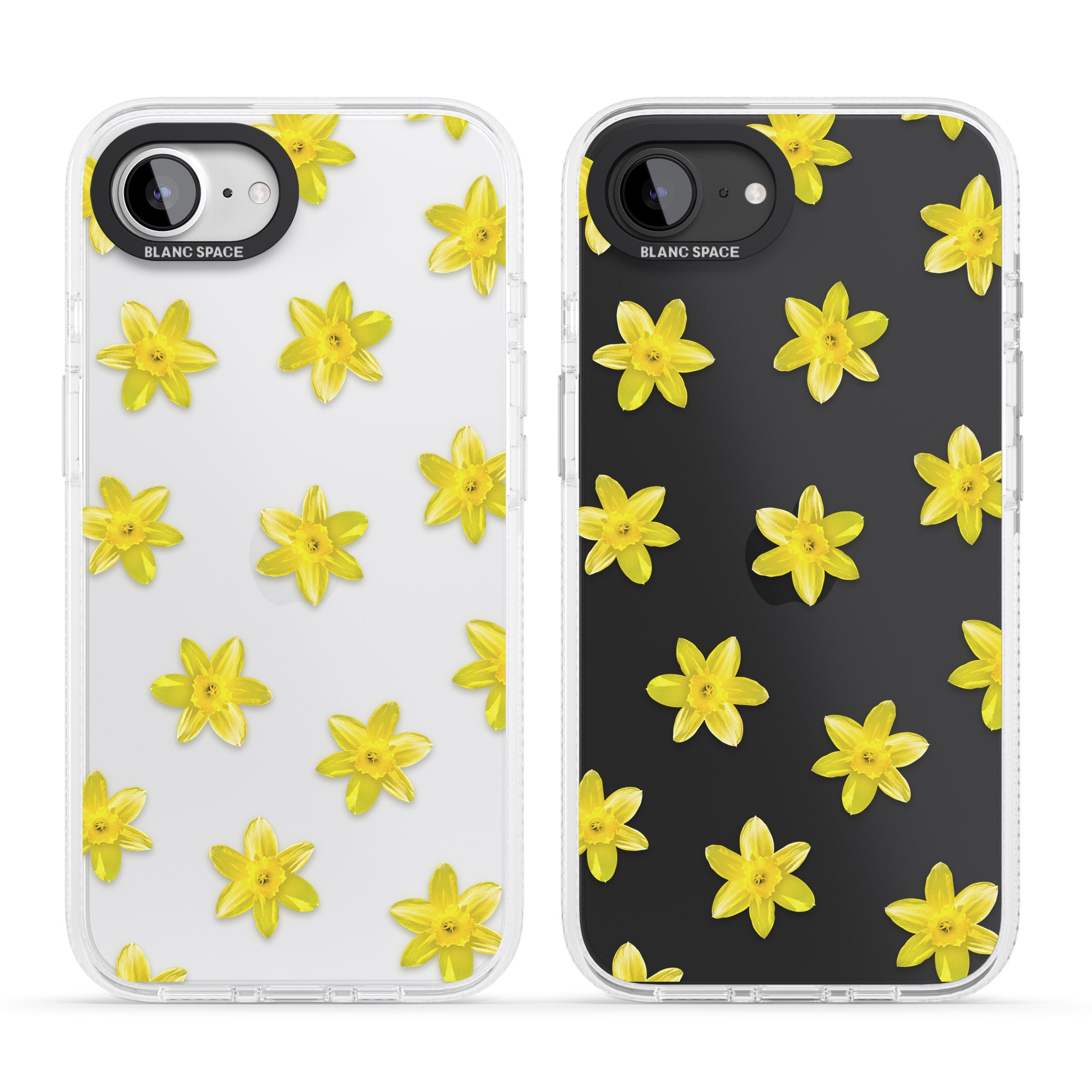 Daffodils Transparent Pattern iPhone 16e Clear Case Impact Air - Blanc Space