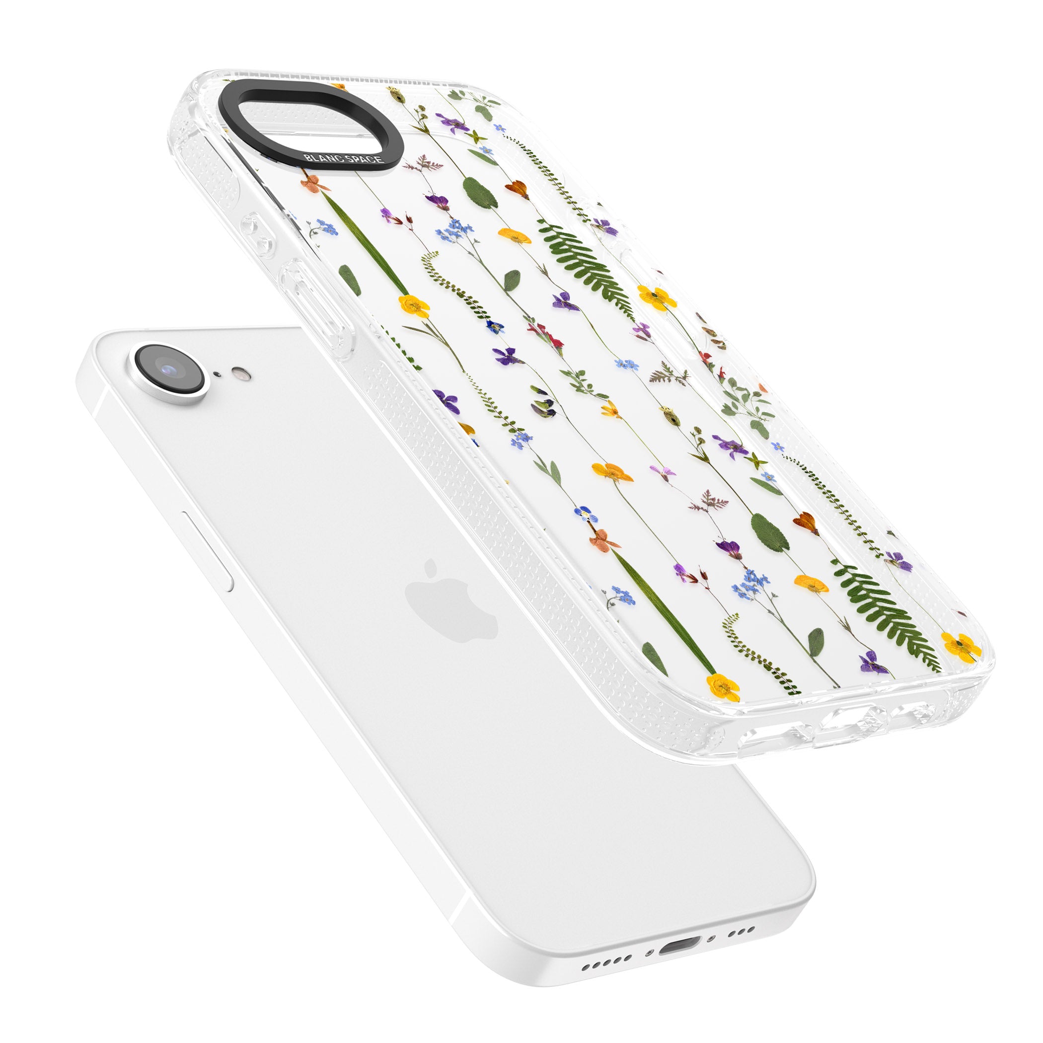 Wildflower Chain iPhone 16e Clear Case Impact Air - Blanc Space