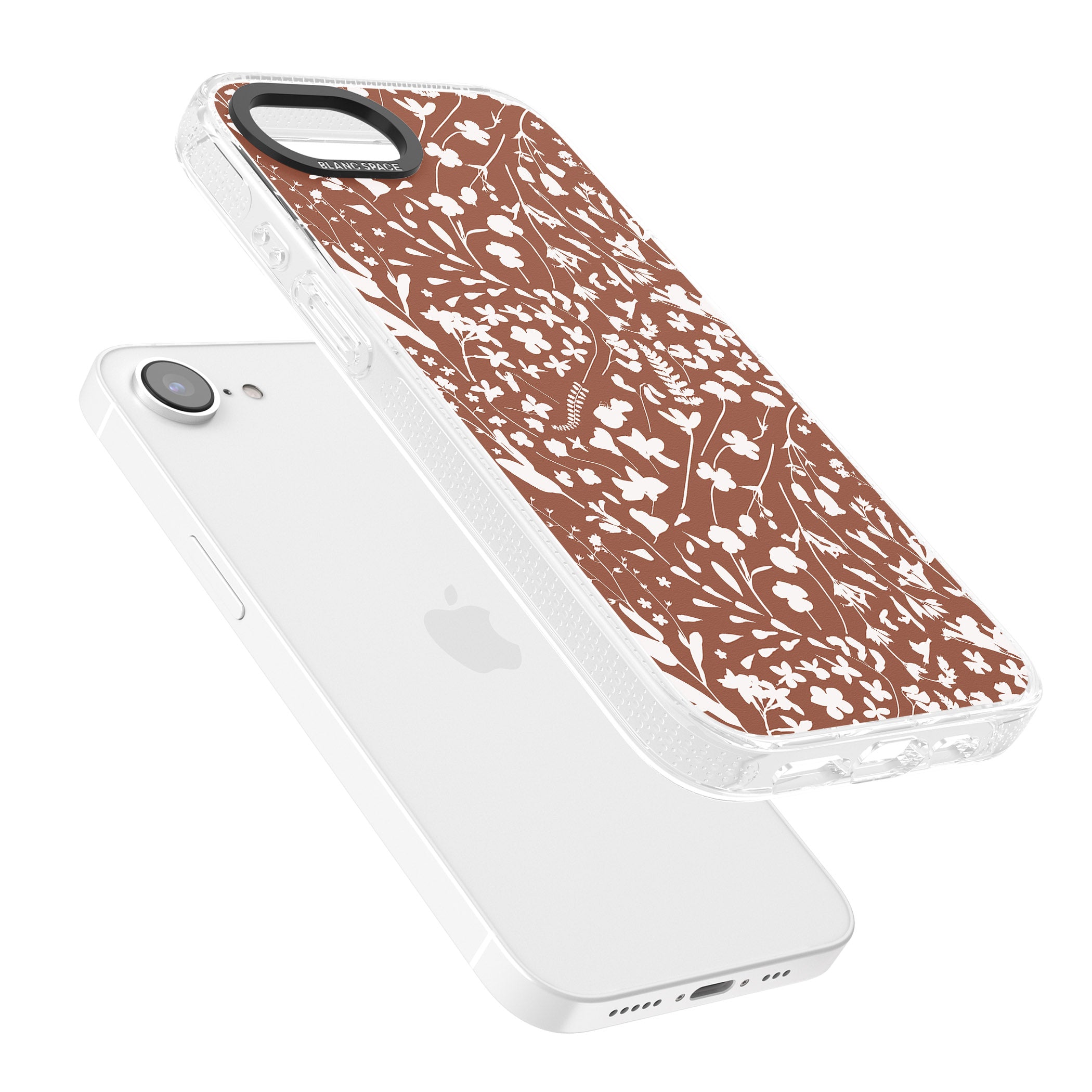 Wildflower Cluster on Terracotta iPhone 16e Clear Case Impact Air - Blanc Space
