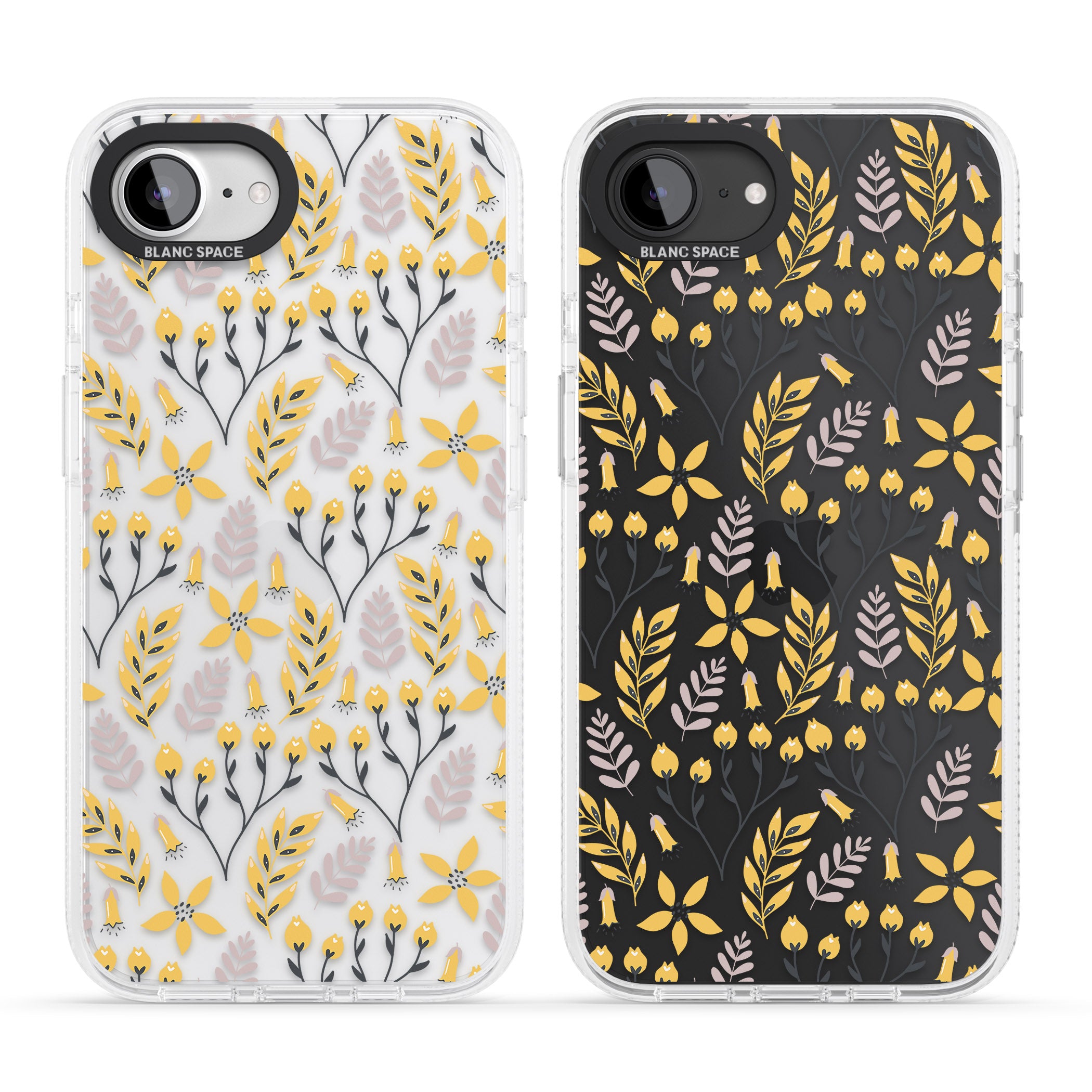 Yellow Leaves Transparent Floral iPhone 16e Clear Case Impact Air - Blanc Space
