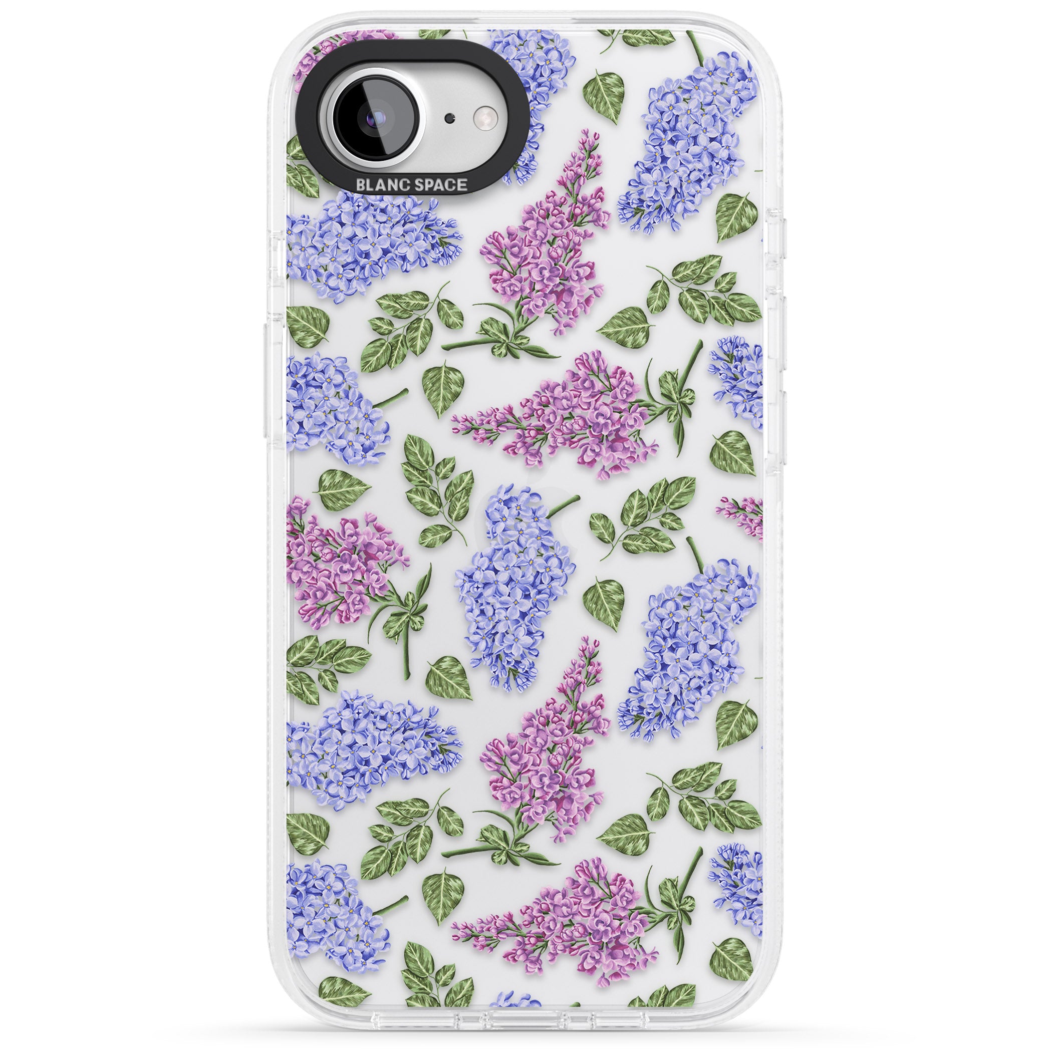 Purple Blossoms Transparent Floral iPhone 16e Clear Case Impact Air - Blanc Space
