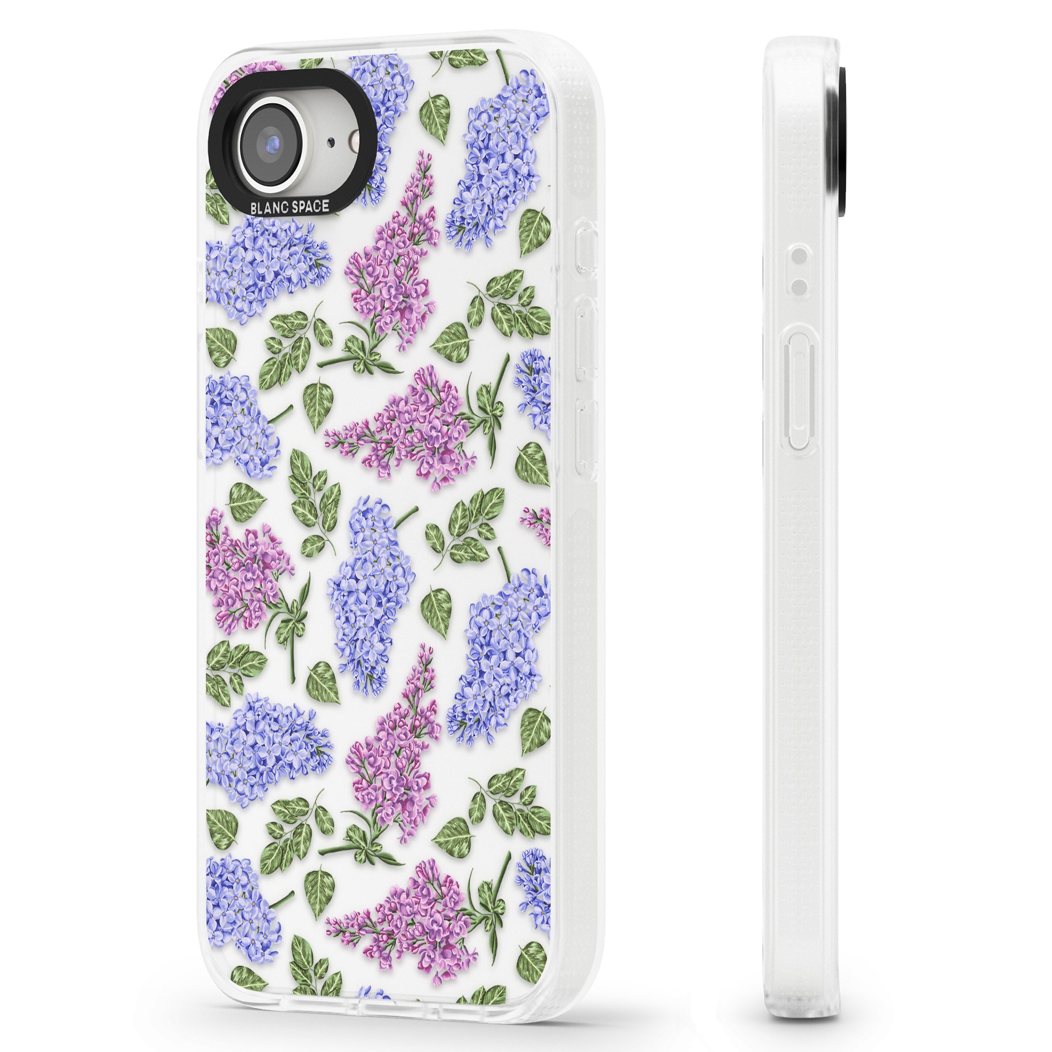 Purple Blossoms Transparent Floral iPhone 16e Clear Case Impact Air - Blanc Space