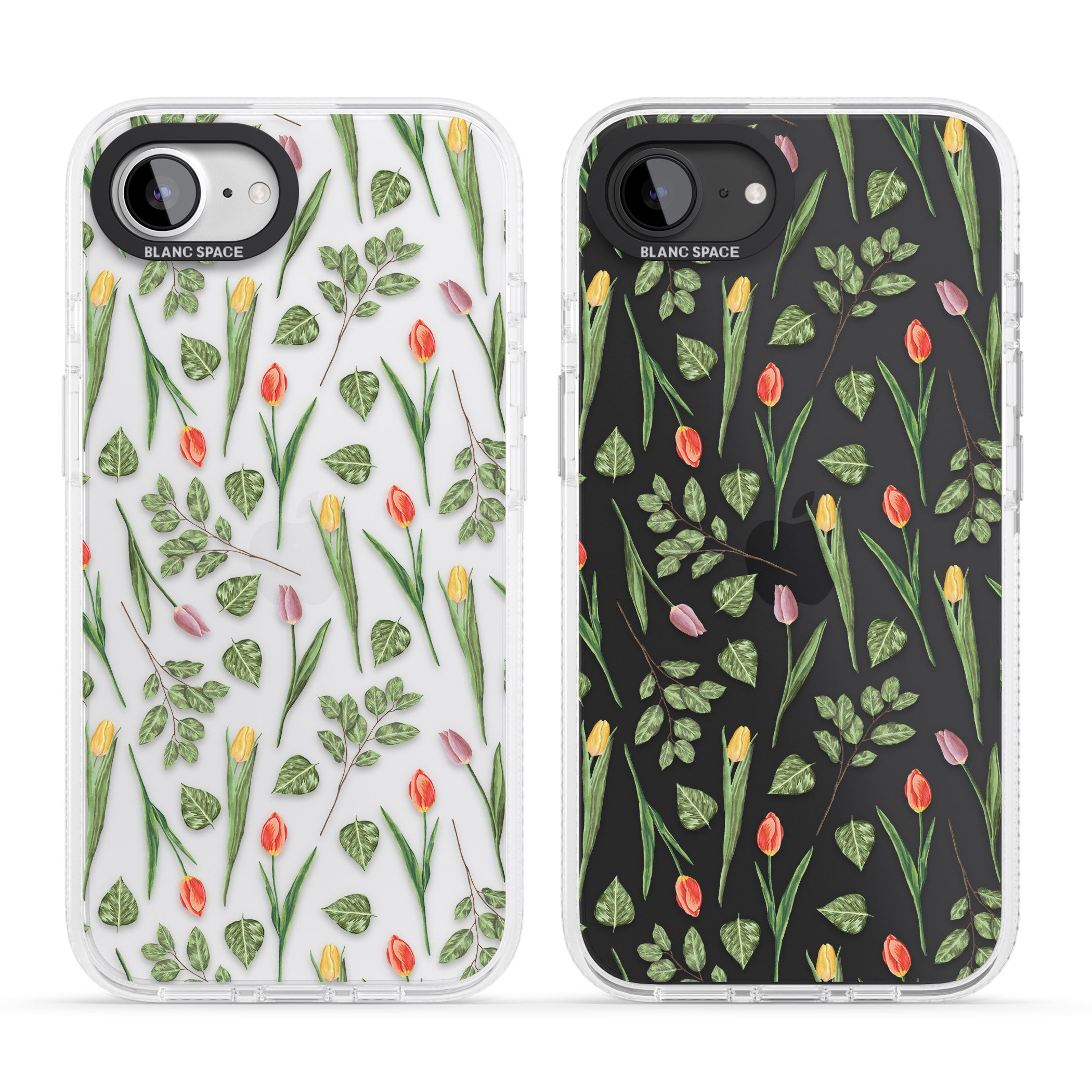 Spring Tulips Transparent Floral iPhone 16e Clear Case Impact Air - Blanc Space