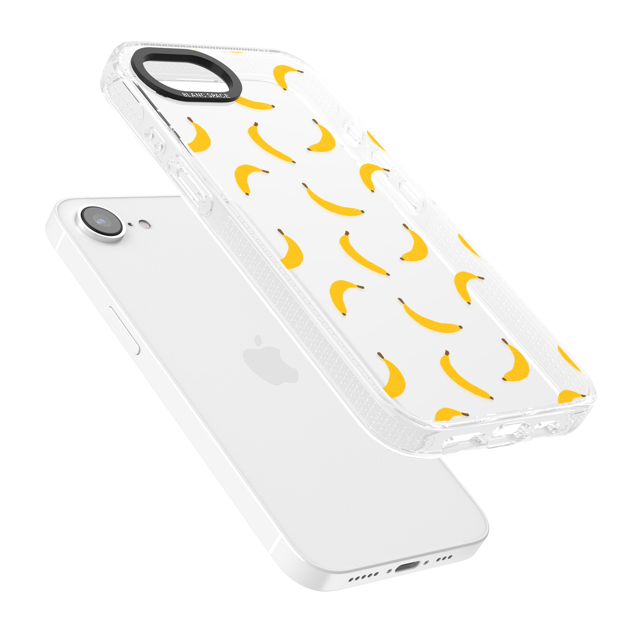 Banana Pattern iPhone 16e Clear Case Impact Air - Blanc Space
