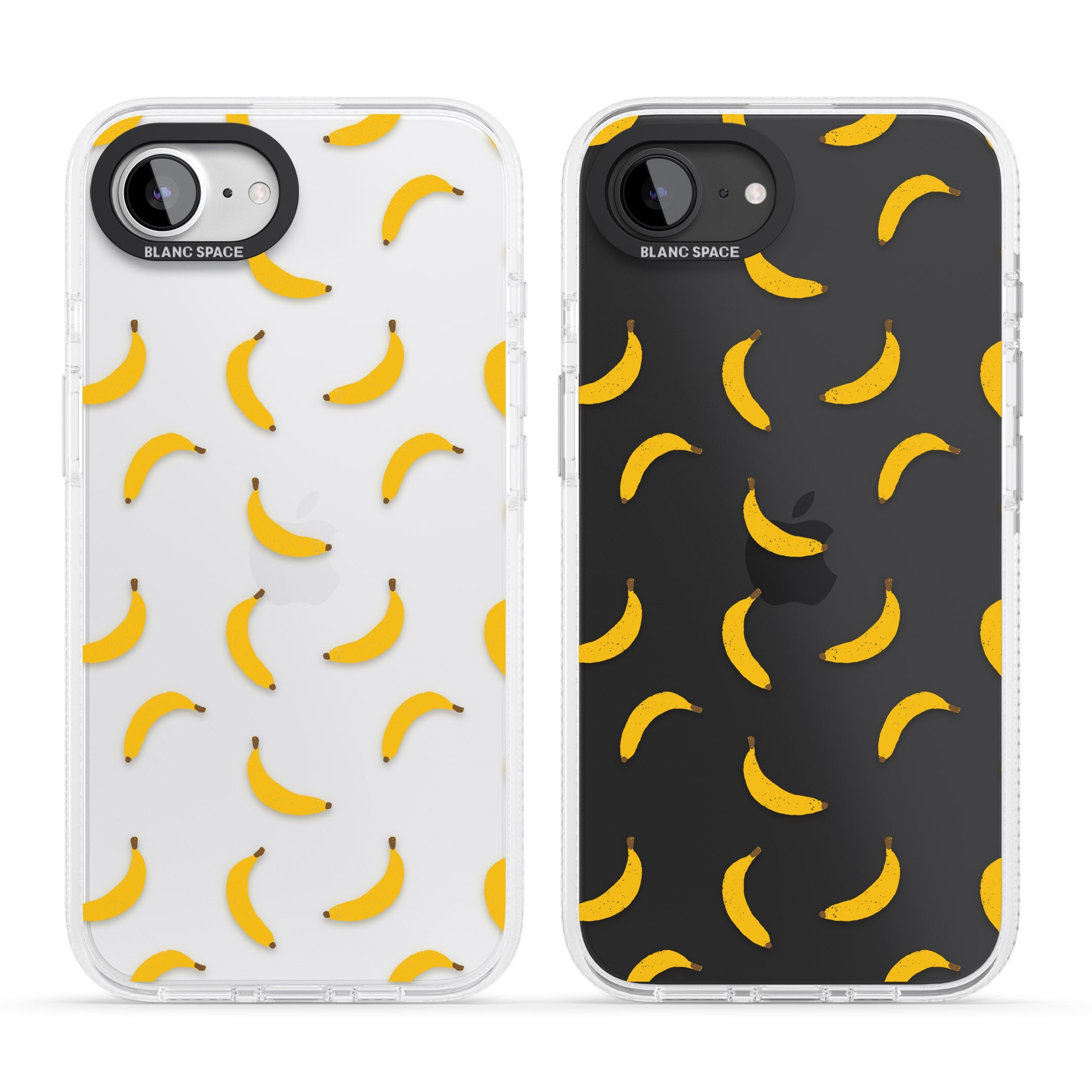Banana Pattern iPhone 16e Clear Case Impact Air - Blanc Space