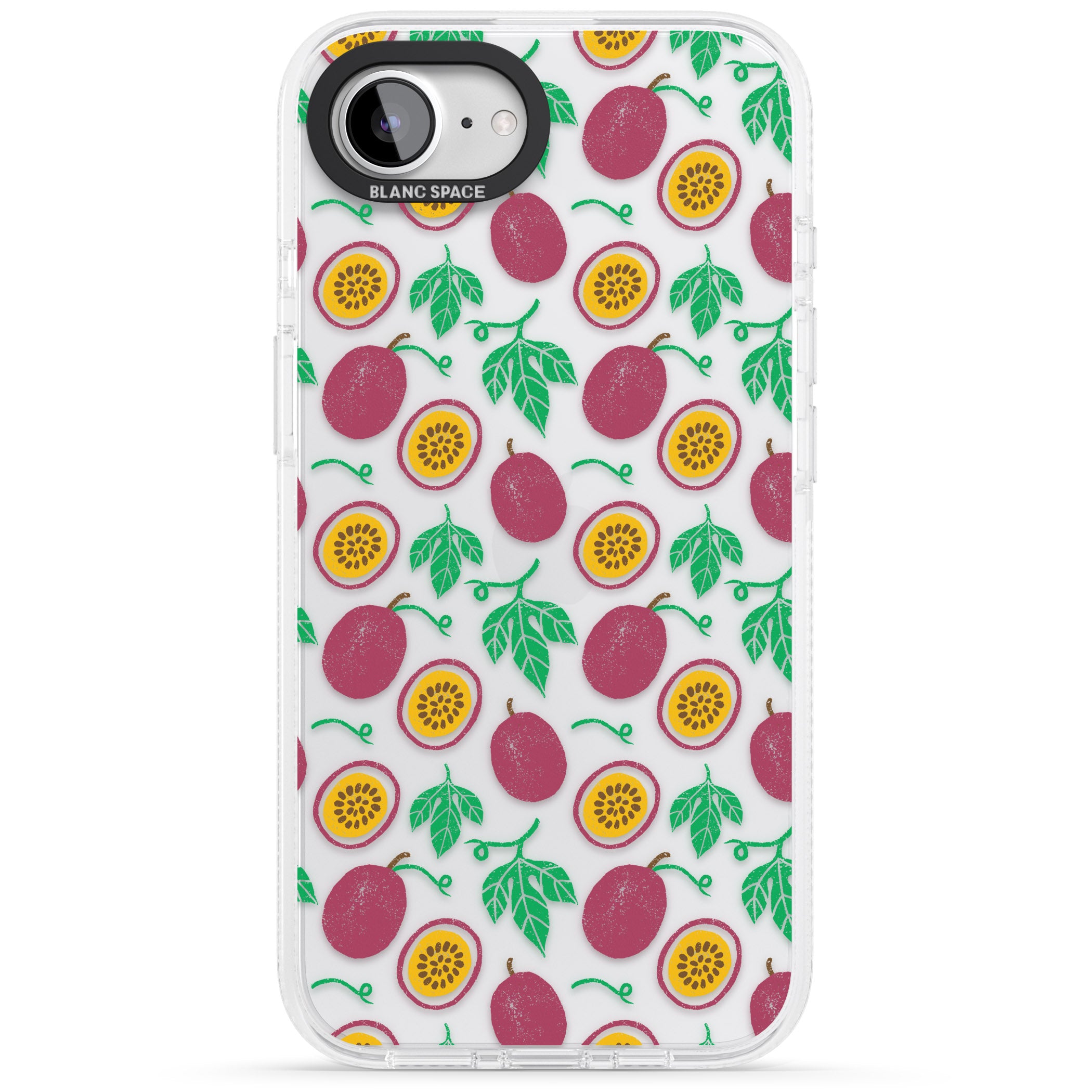 Passion Fruit Pattern iPhone 16e Clear Case Impact Air - Blanc Space