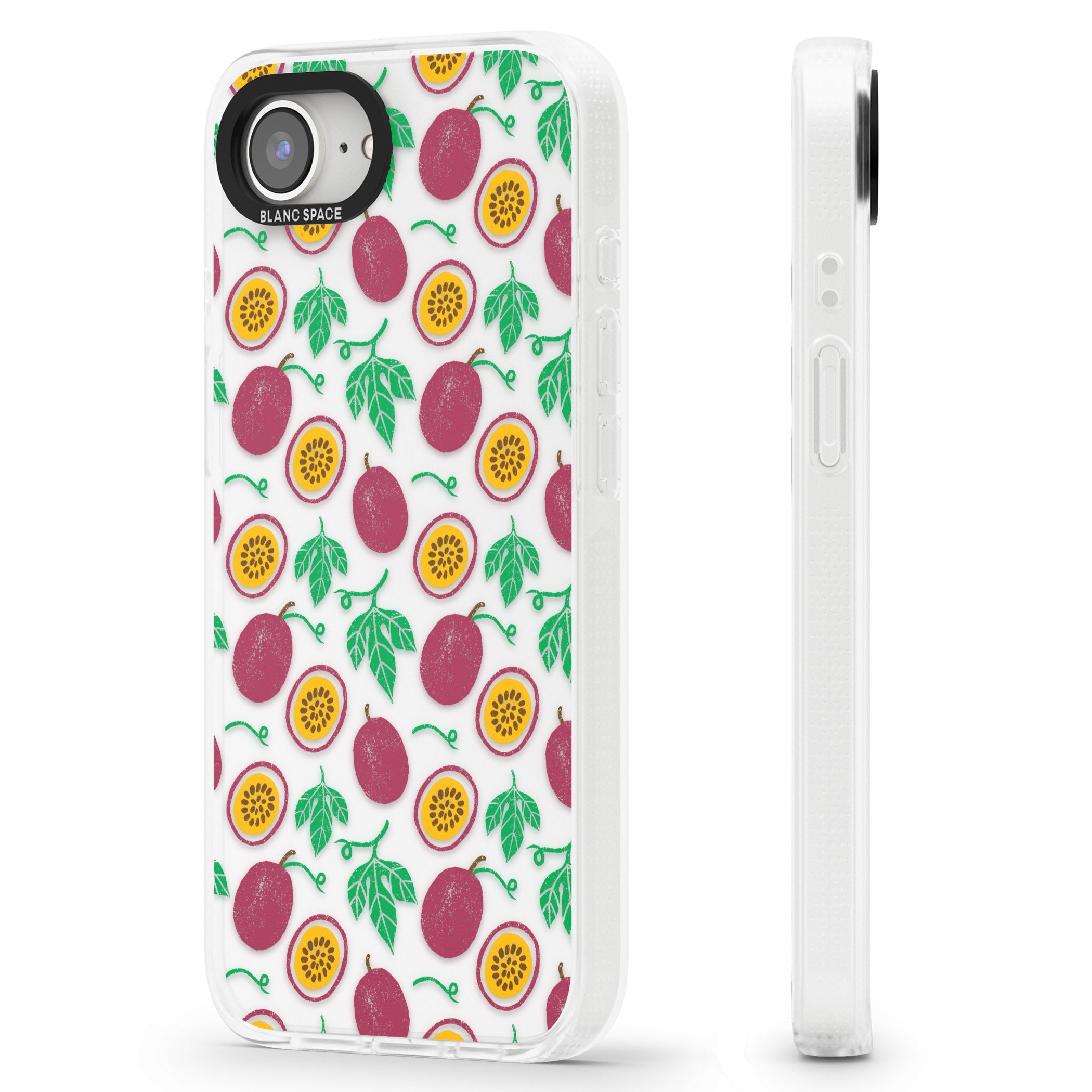 Passion Fruit Pattern iPhone 16e Clear Case Impact Air - Blanc Space
