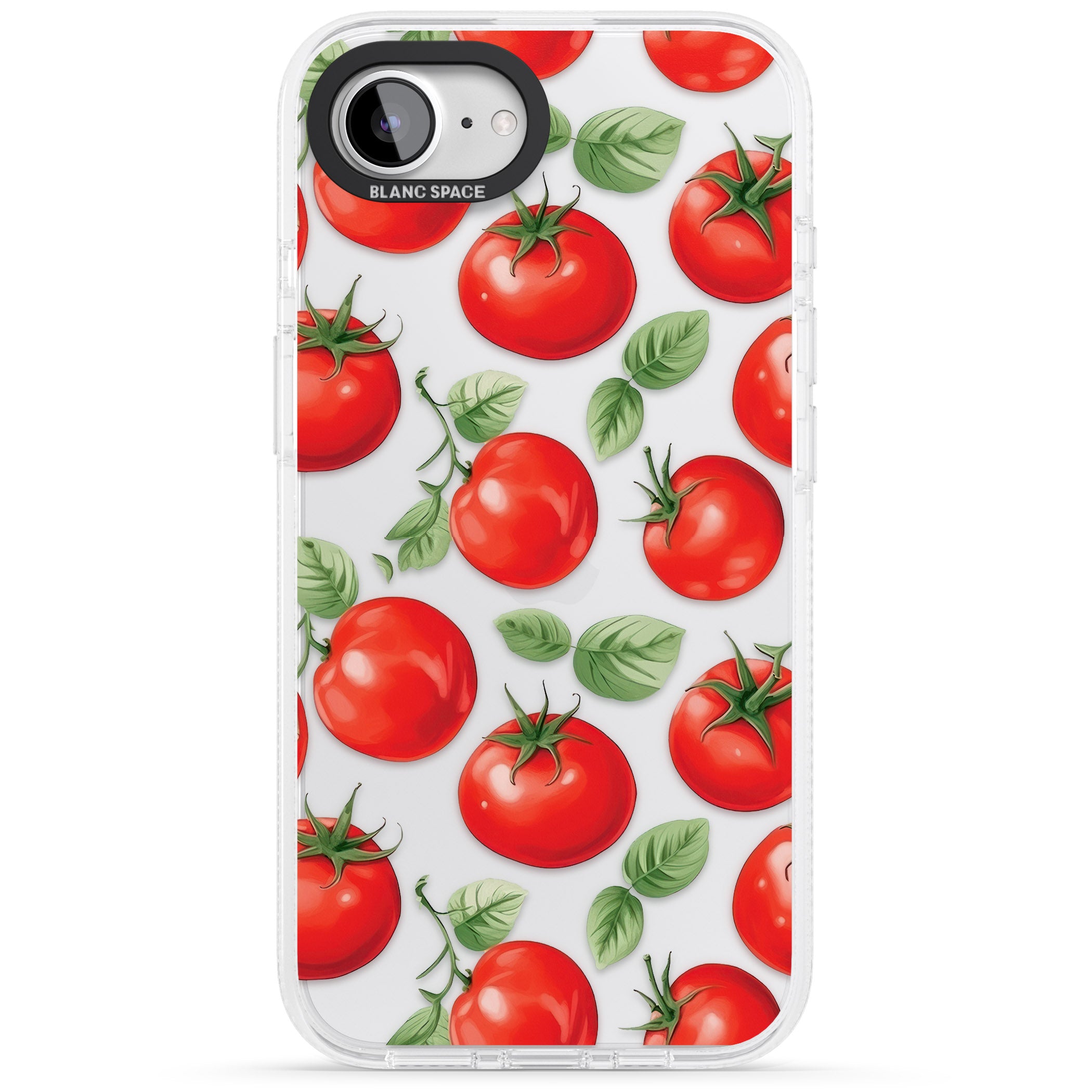Tomato Pattern iPhone 16e Clear Case Impact Air - Blanc Space