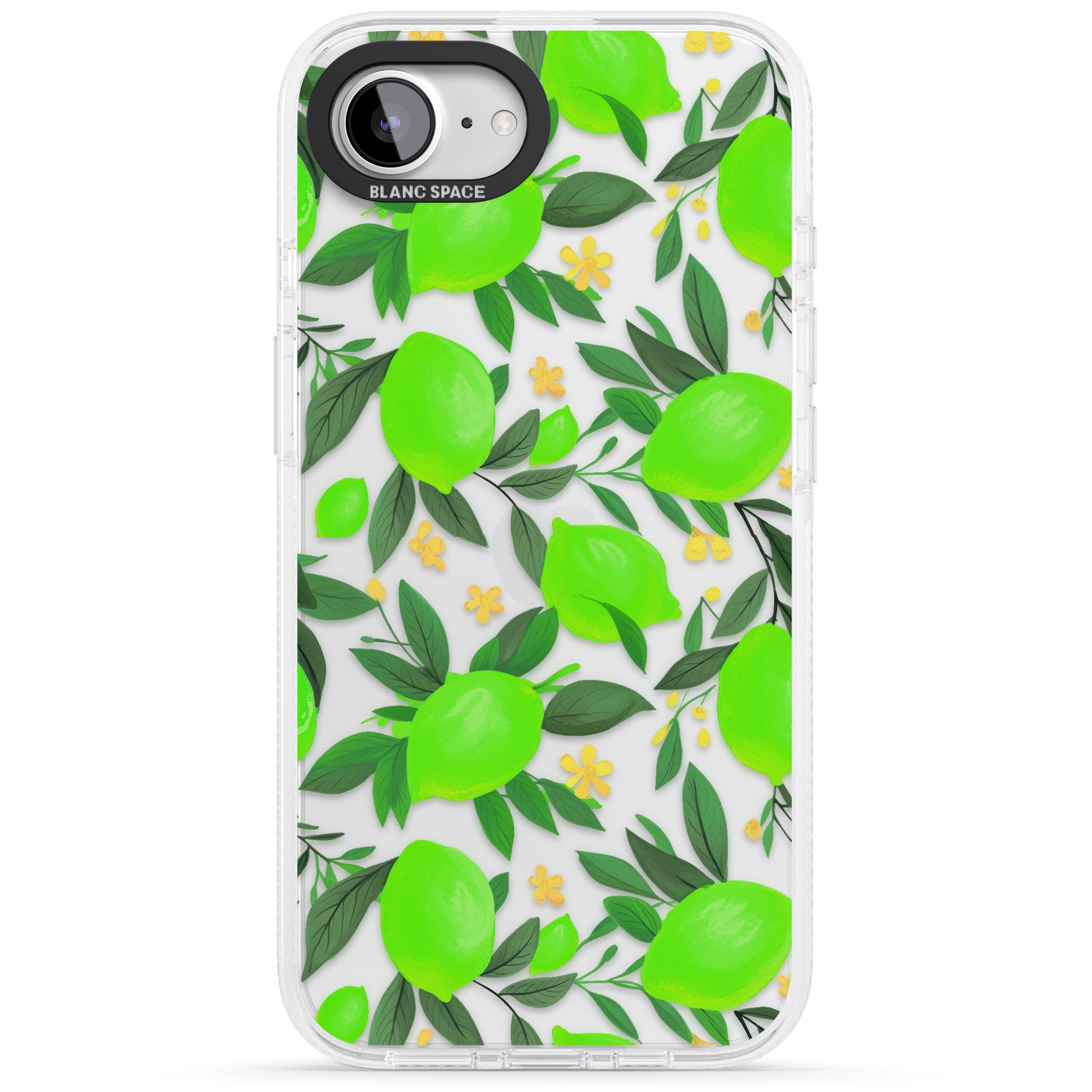 Lime Pattern iPhone 16e Clear Case Impact Air - Blanc Space