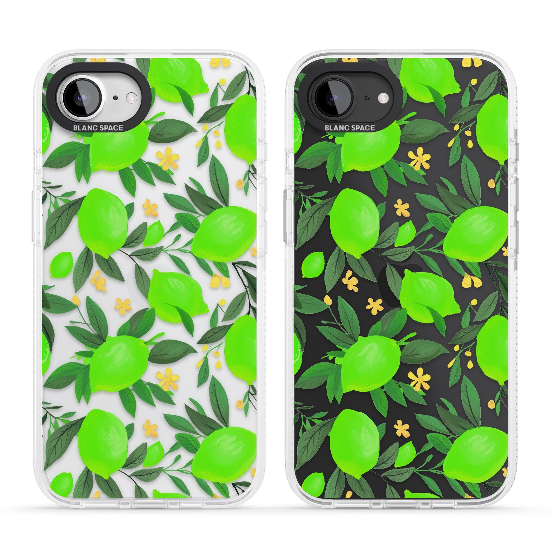 Lime Pattern iPhone 16e Clear Case Impact Air - Blanc Space