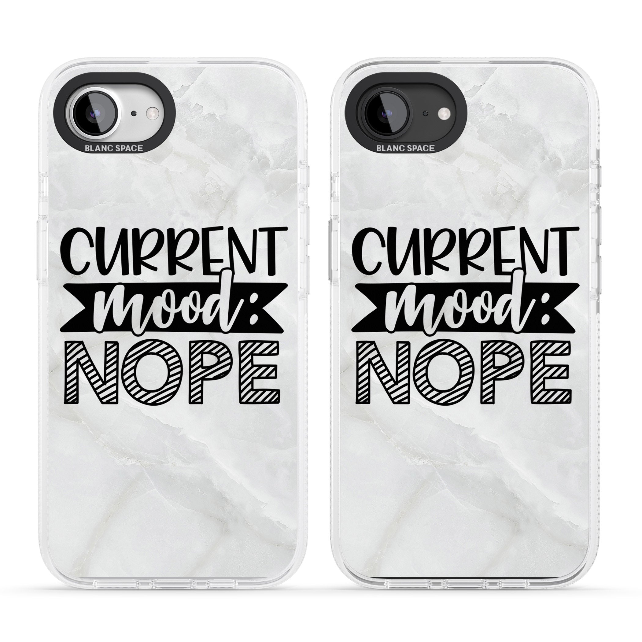 Current Mood NOPE iPhone 16e Clear Case Impact Air - Blanc Space