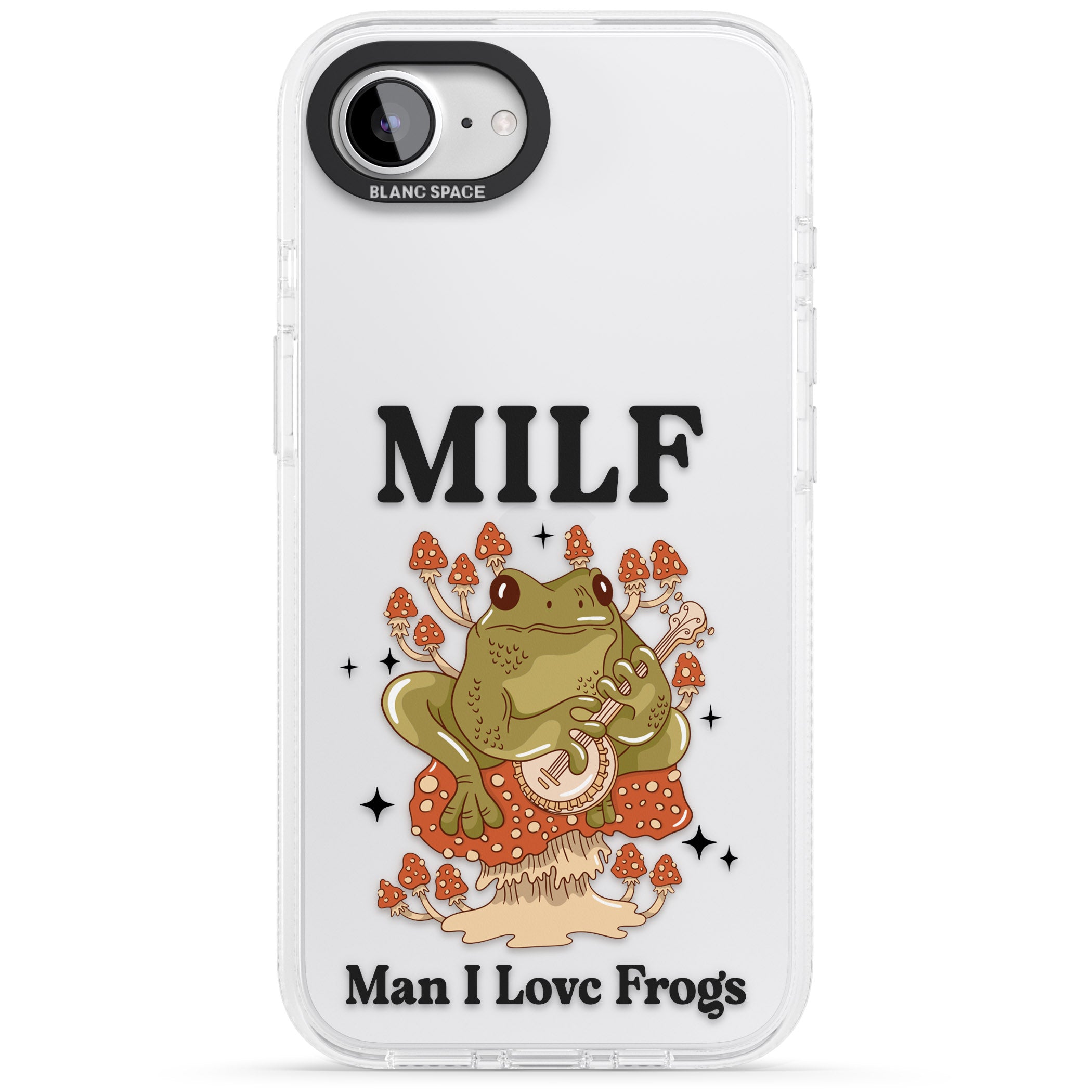 Man I Love Frogs iPhone 16e Clear Case Impact Air - Blanc Space