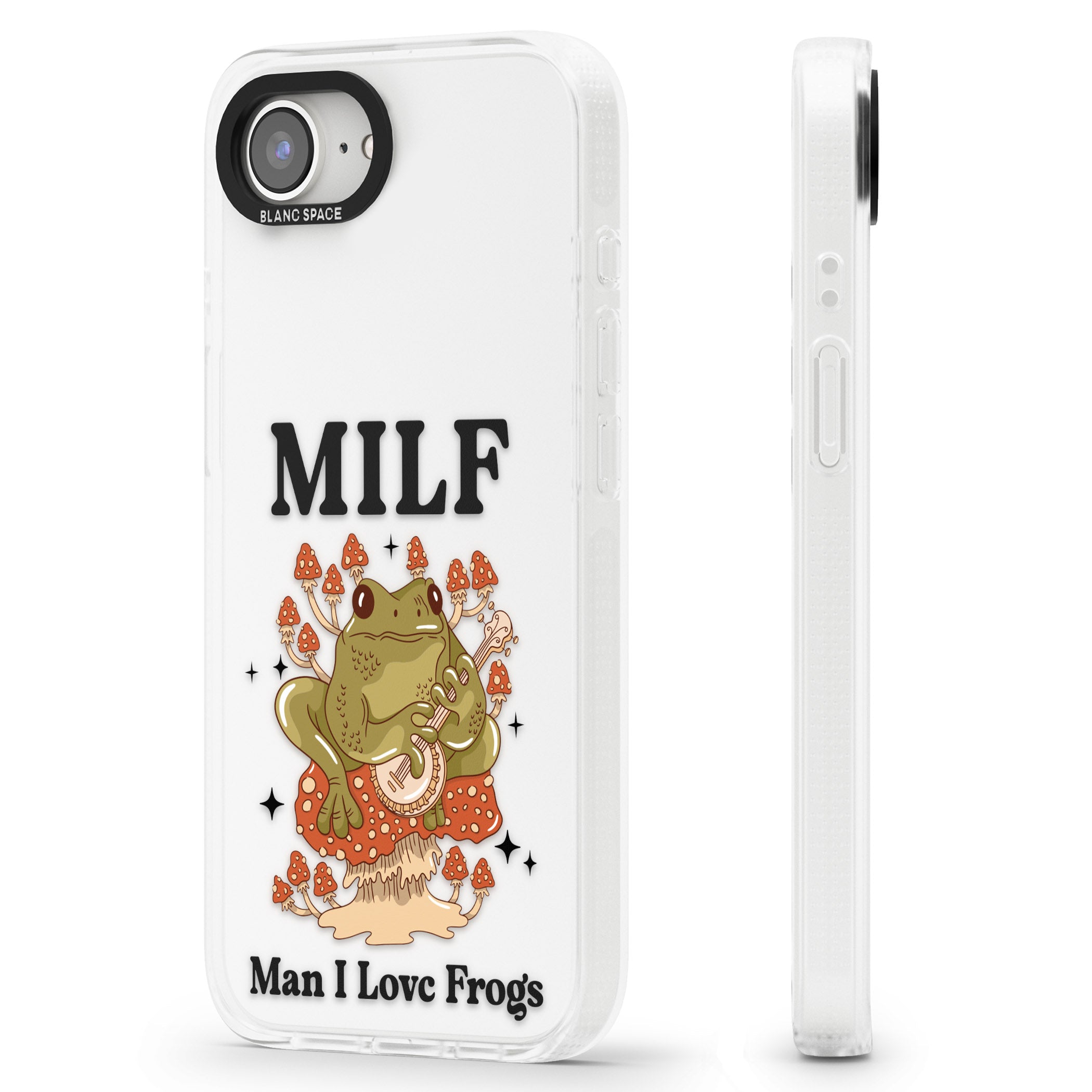 Man I Love Frogs iPhone 16e Clear Case Impact Air - Blanc Space