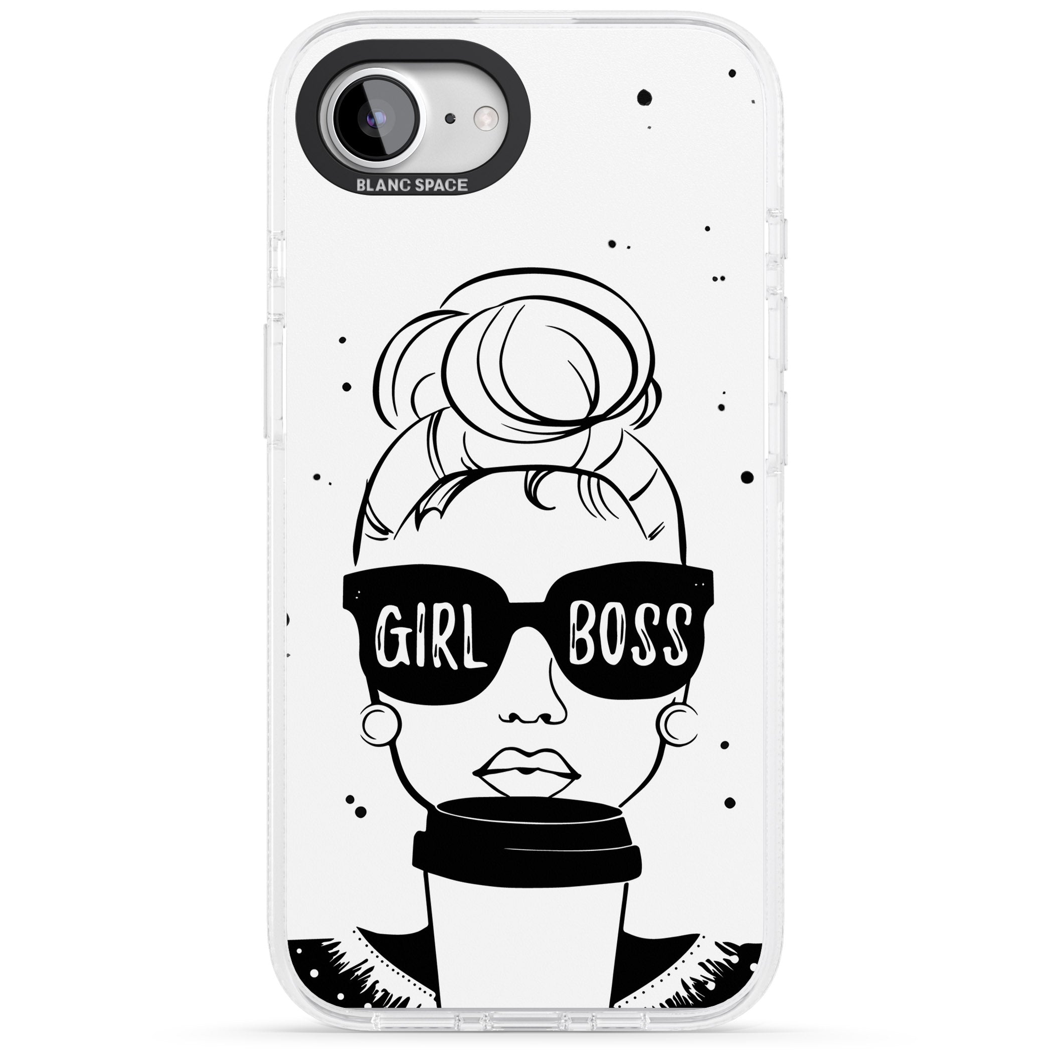 Girl Boss iPhone 16e Clear Case Impact Air - Blanc Space