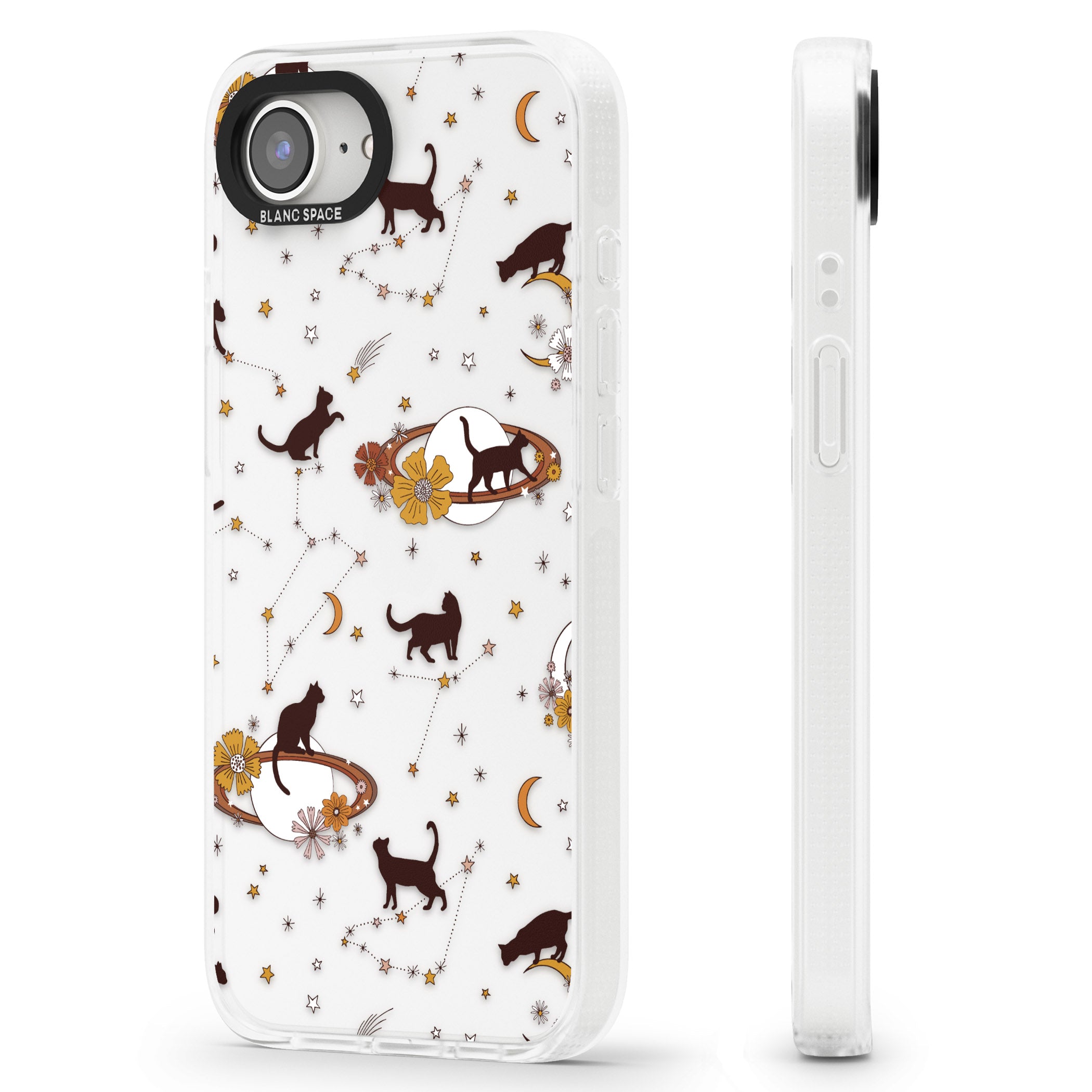 Halloween Cats and Astrology iPhone 16e Clear Case Impact Air - Blanc Space