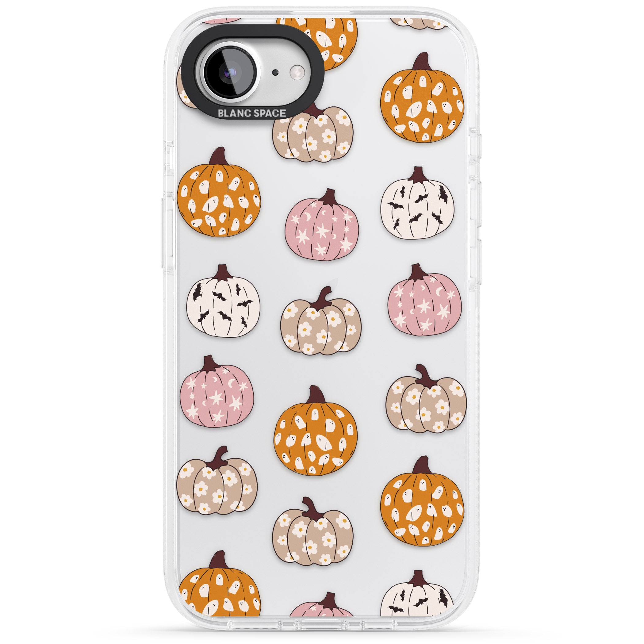 Floral Pumpkins iPhone 16e Clear Case Impact Air - Blanc Space
