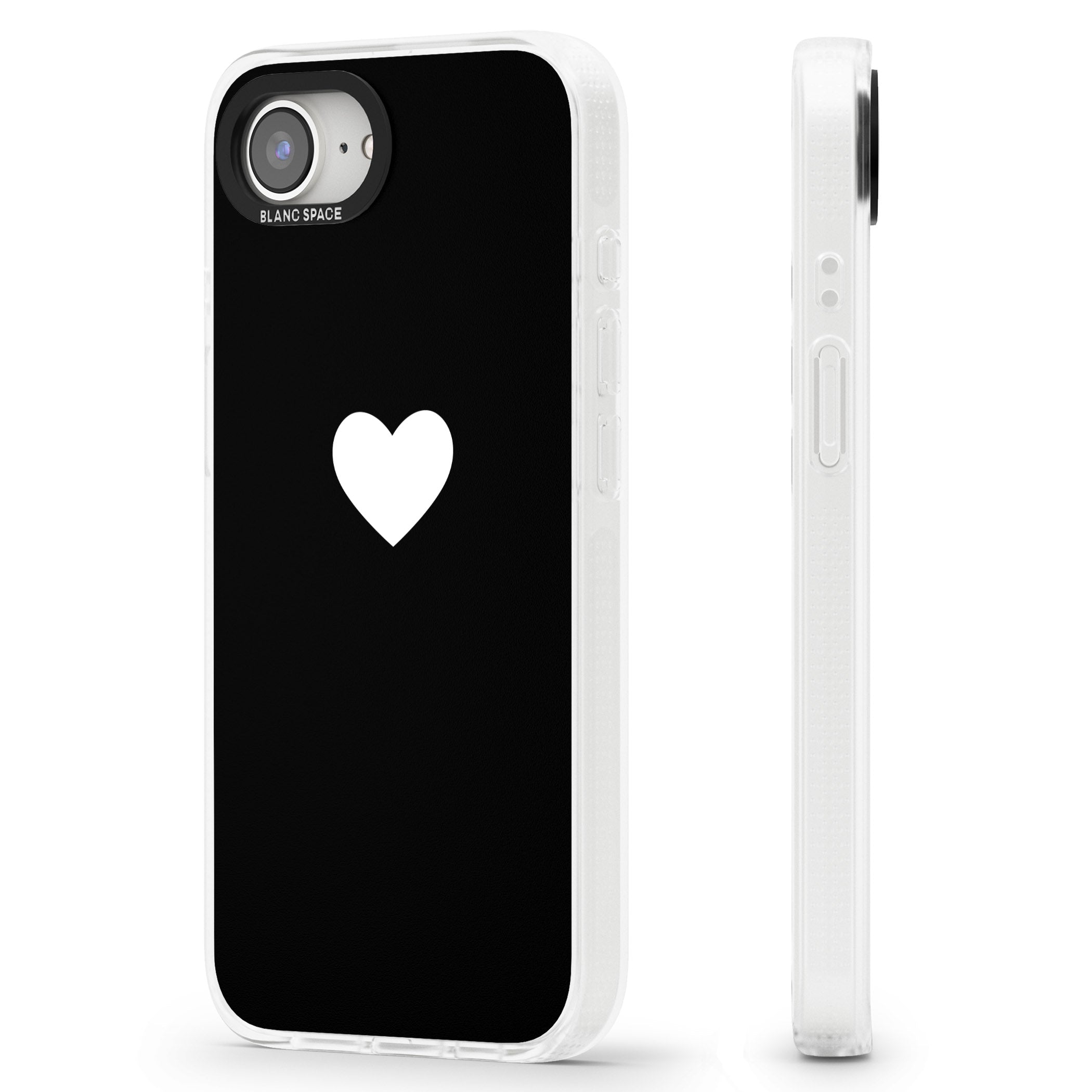 Single Heart Design: White & iPhone 16e Clear Case Impact Air - Blanc Space