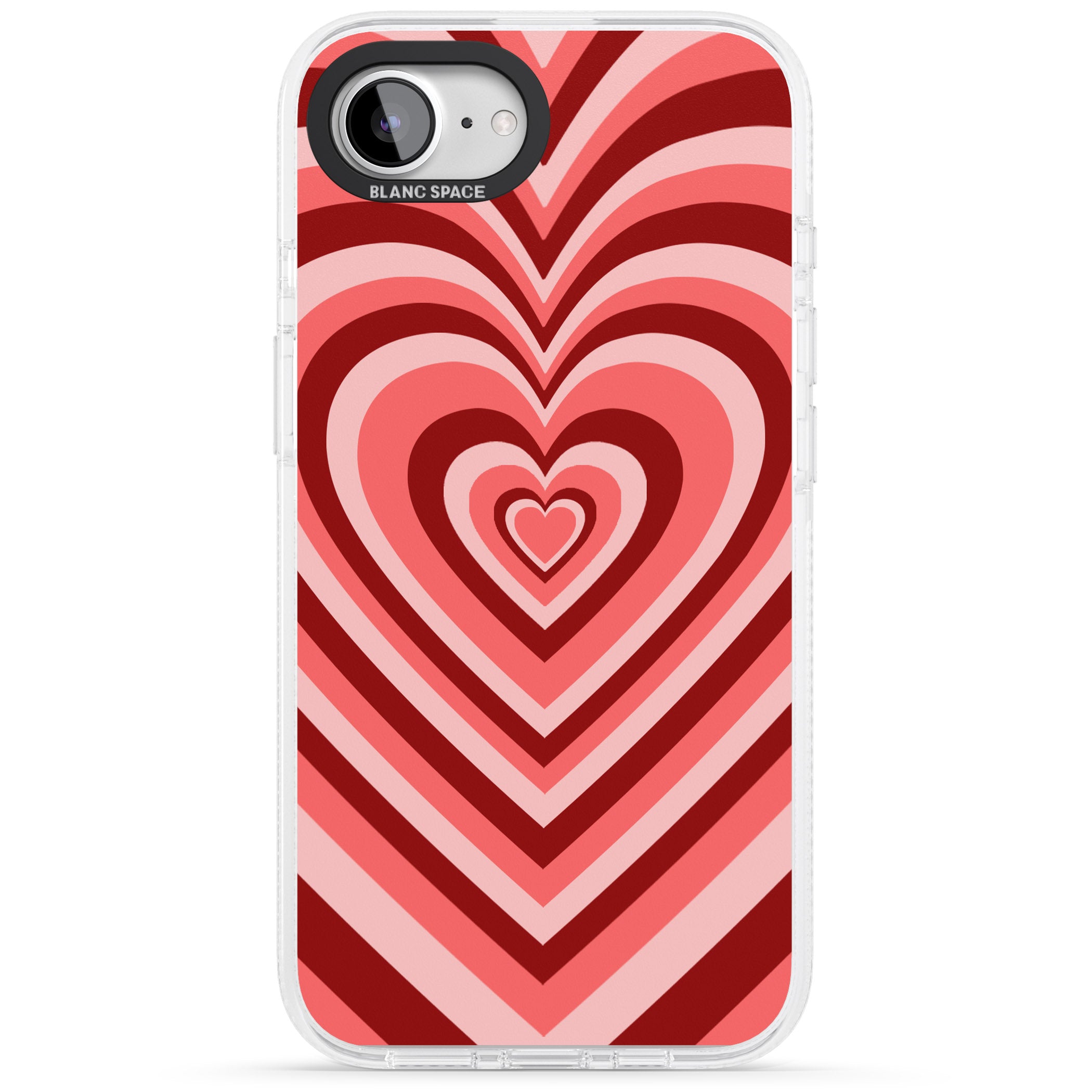 Red Heart Illusion iPhone 16e Clear Case Impact Air - Blanc Space