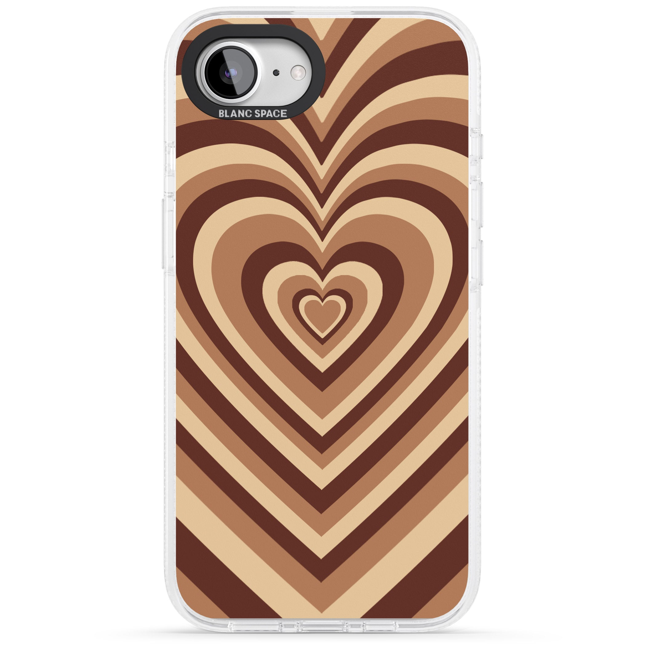Latte Heart Illusion iPhone 16e Clear Case Impact Air - Blanc Space