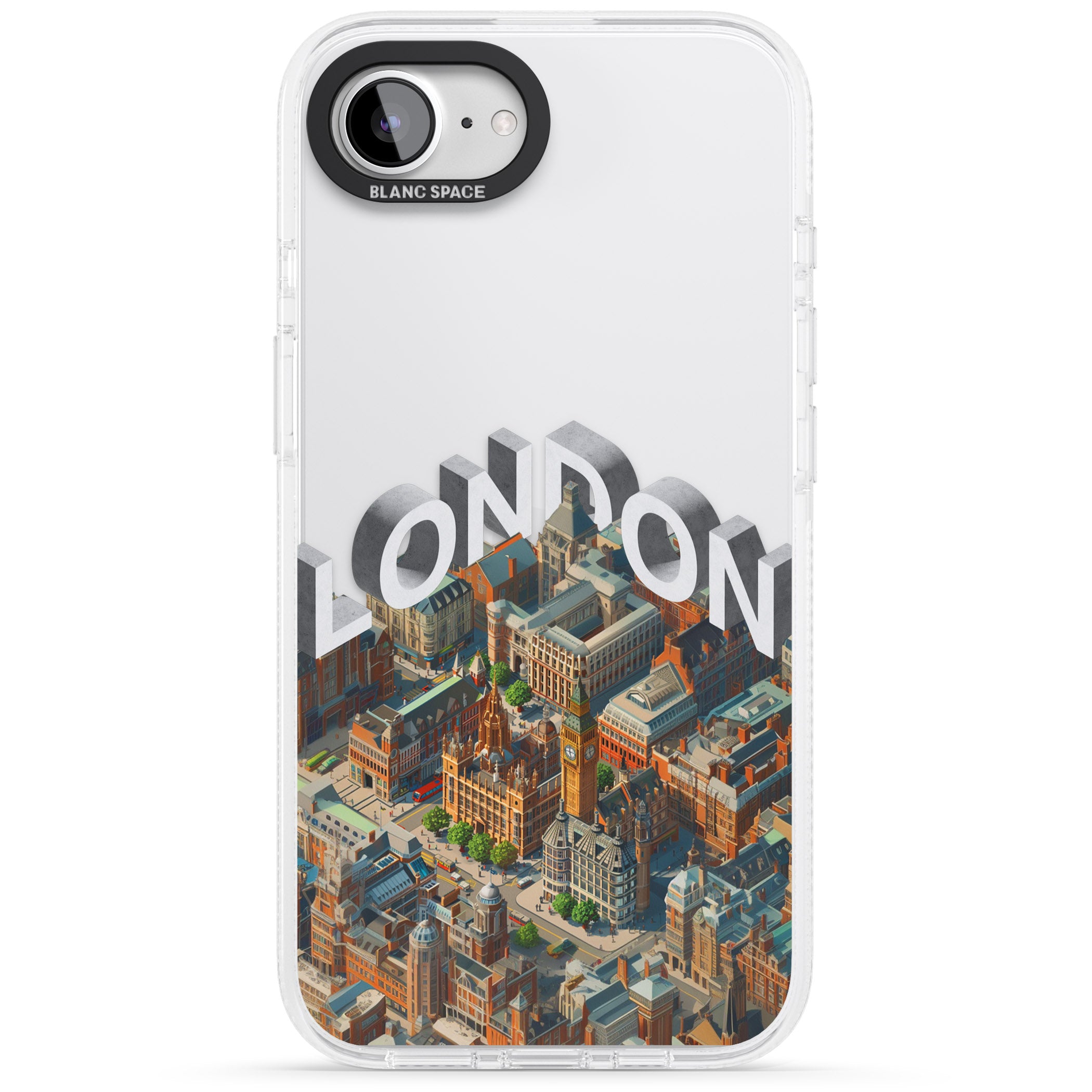 London iPhone 16e Clear Case Impact Air - Blanc Space