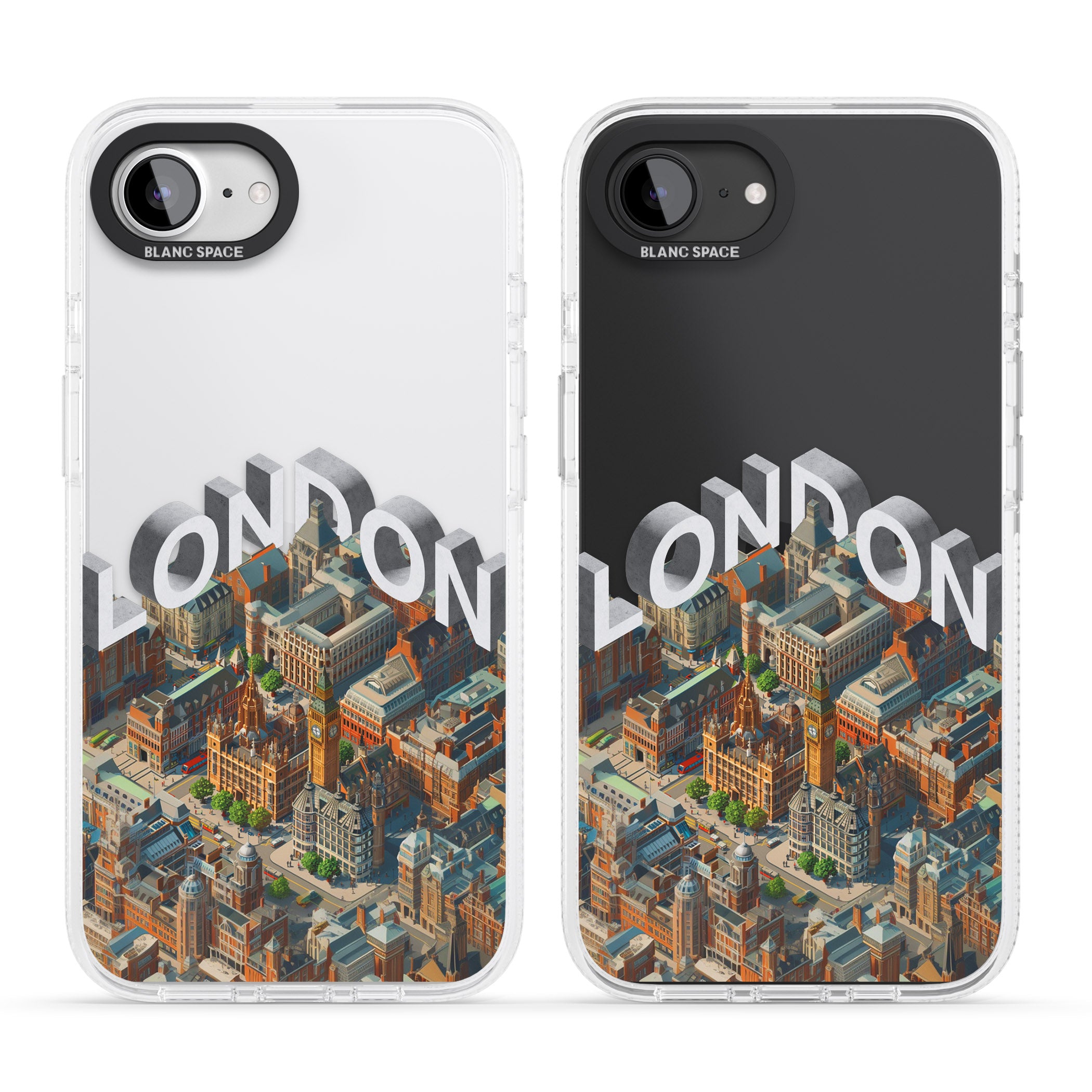 London iPhone 16e Clear Case Impact Air - Blanc Space