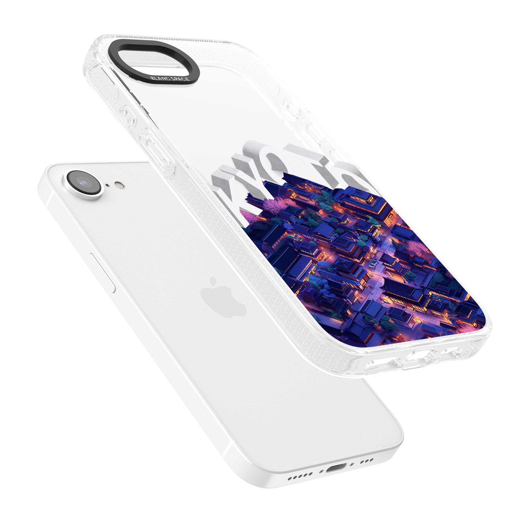 Kyoto iPhone 16e Clear Case Impact Air - Blanc Space