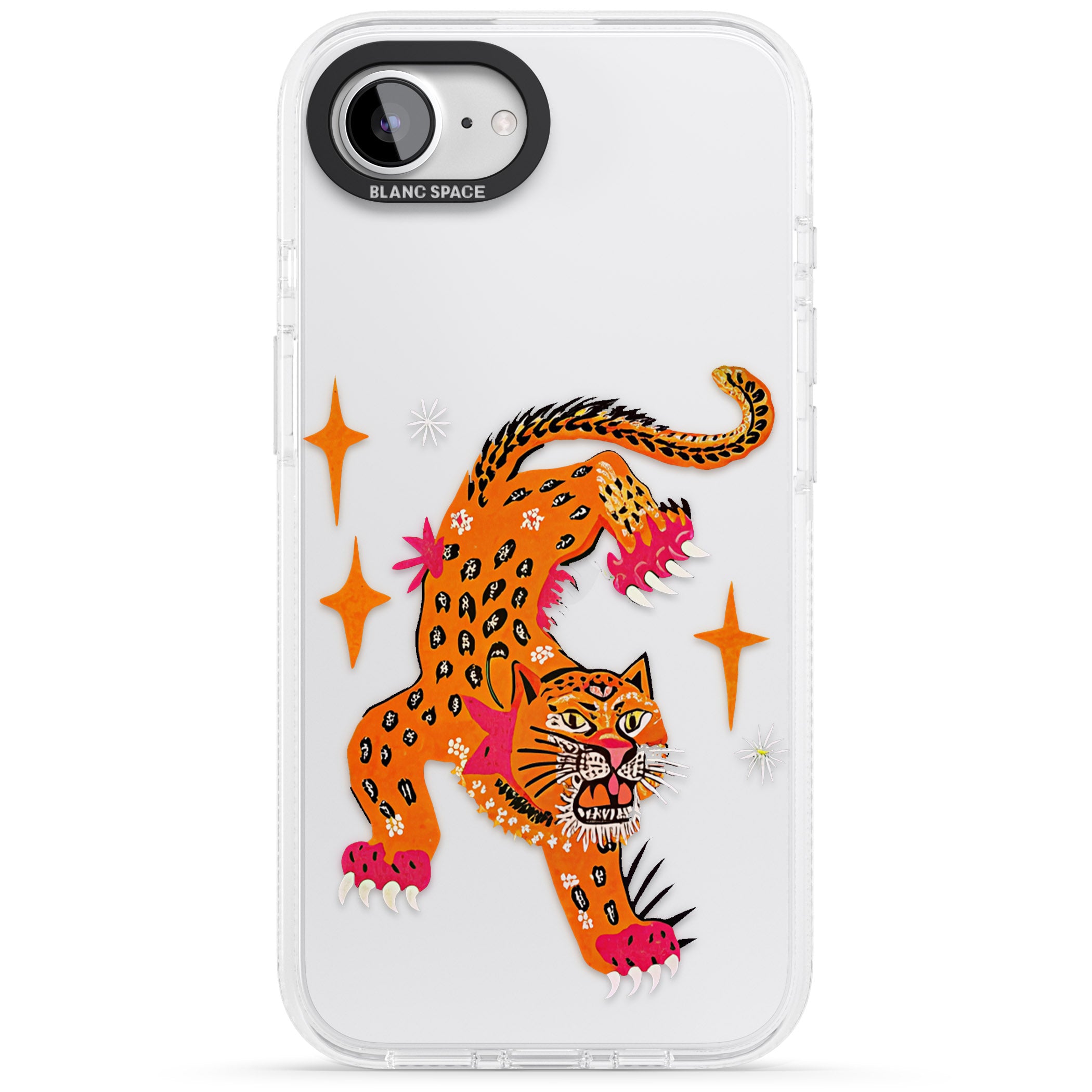 Fierce Jaguar (Clear) iPhone 16e Clear Case Impact Air - Blanc Space