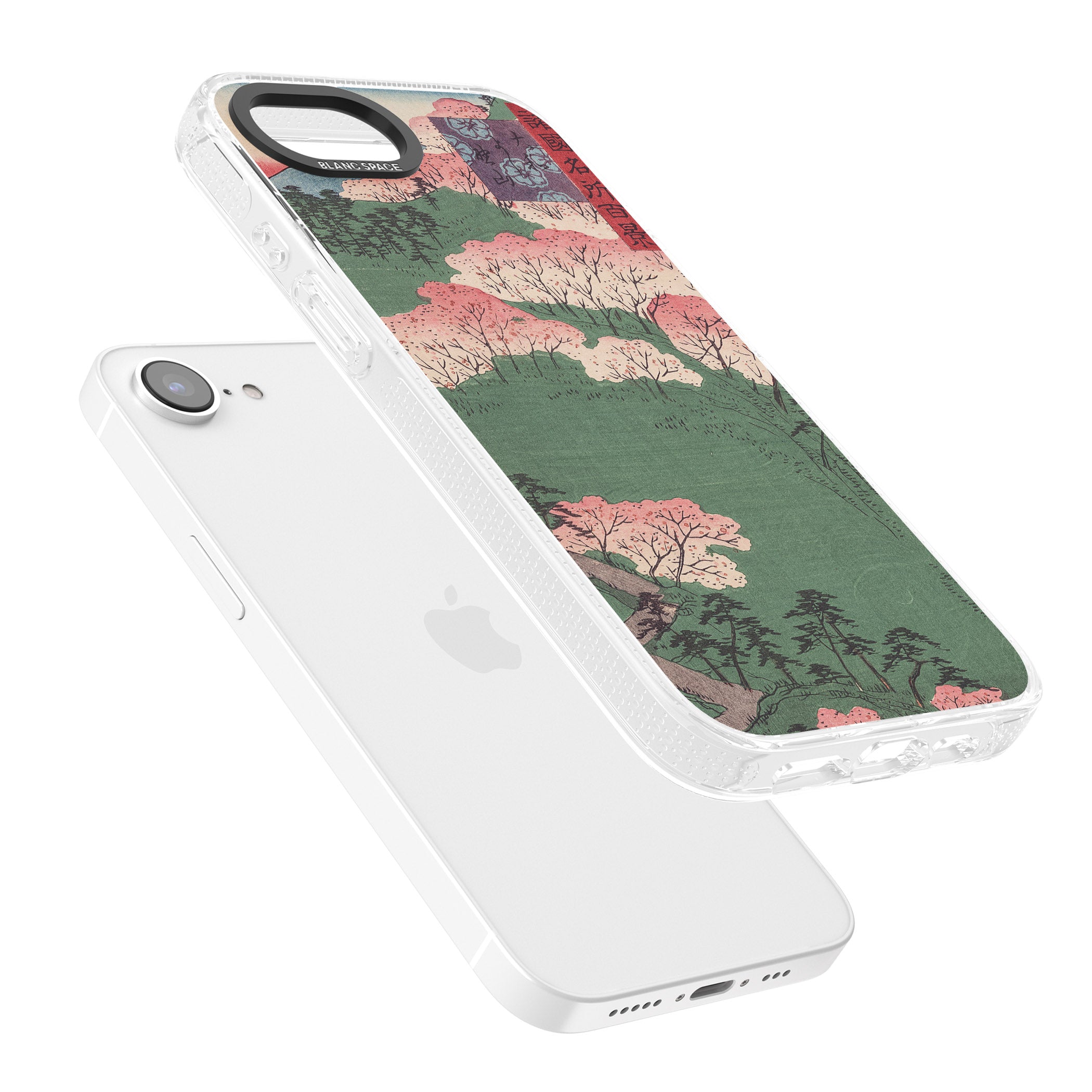 Japanese Illustration Cherry Blossom Forest iPhone 16e Clear Case Impact Air - Blanc Space