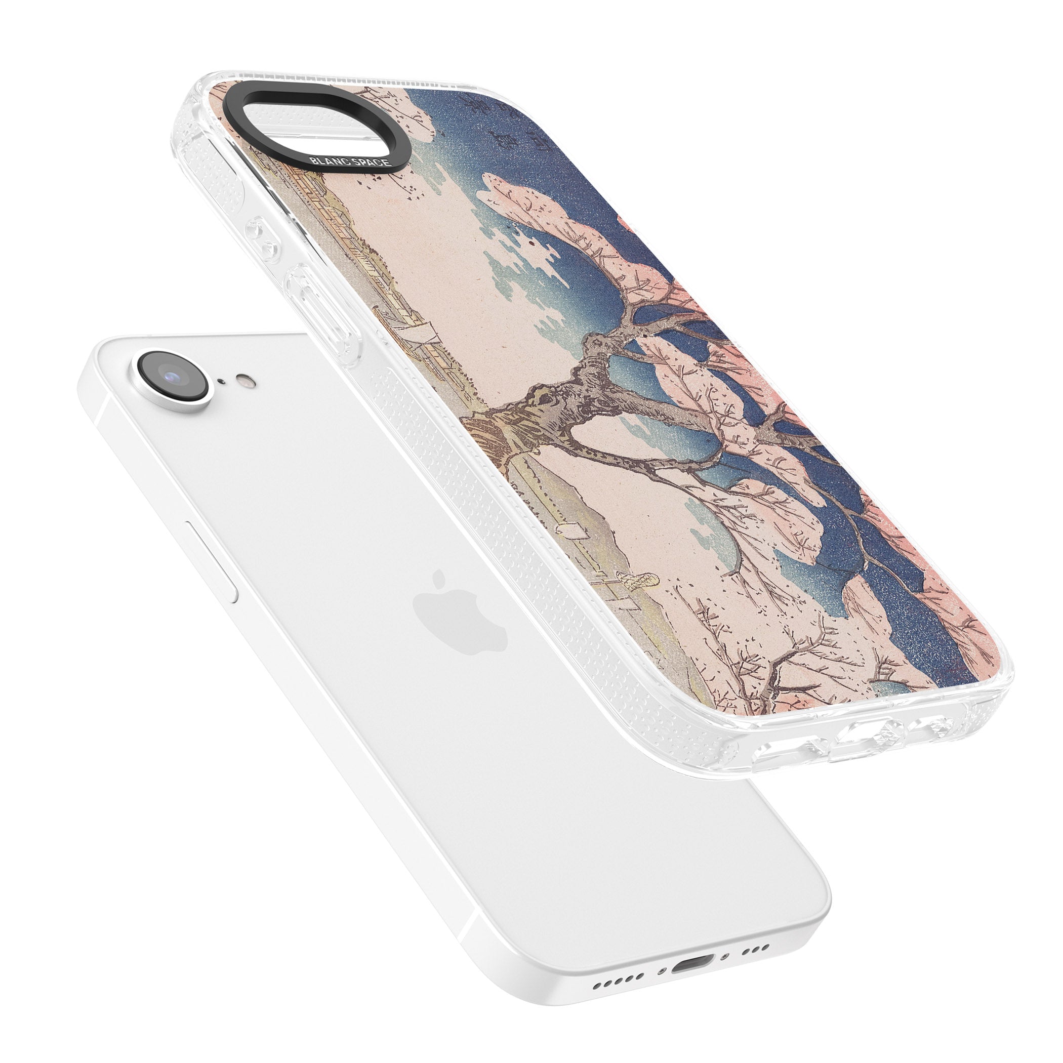 Vintage Japanese Illustrations Cherry Tree iPhone 16e Clear Case Impact Air - Blanc Space