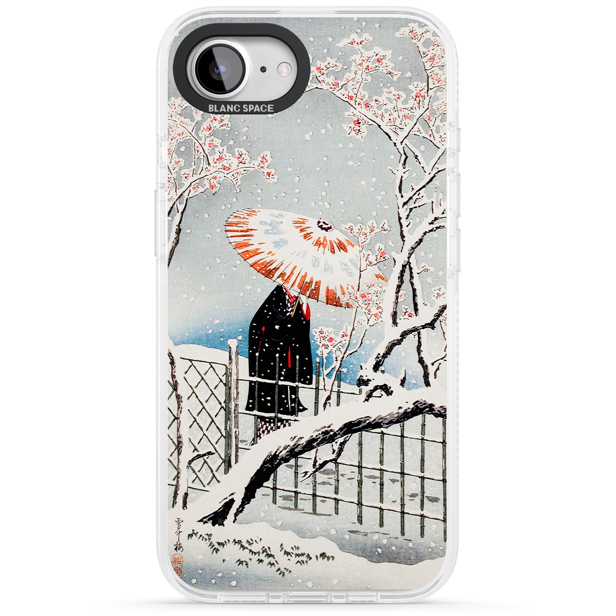 Plum Tree in Snow by Hiroaki Takahashi iPhone 16e Clear Case Impact Air - Blanc Space