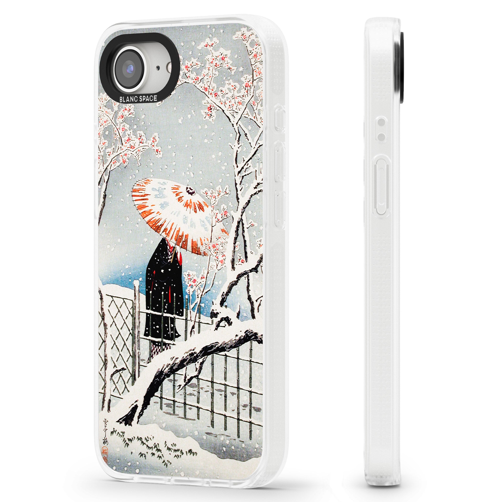 Plum Tree in Snow by Hiroaki Takahashi iPhone 16e Clear Case Impact Air - Blanc Space