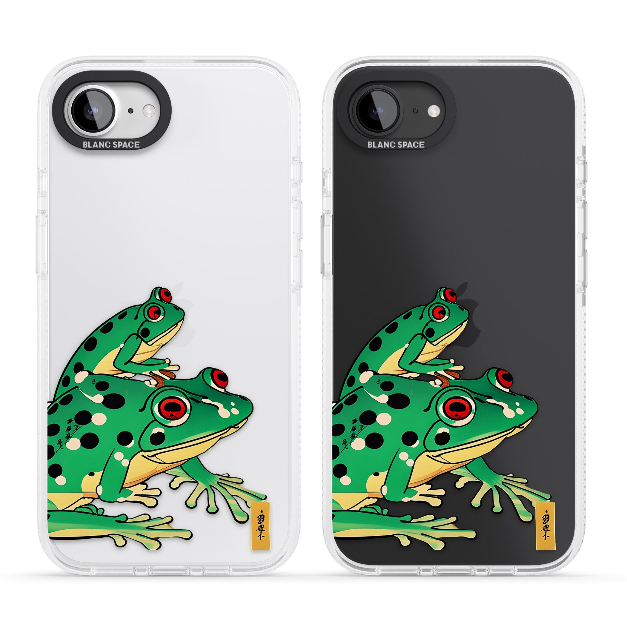 Matsumoto Hoji Frog Green iPhone 16e Clear Case Impact Air - Blanc Space