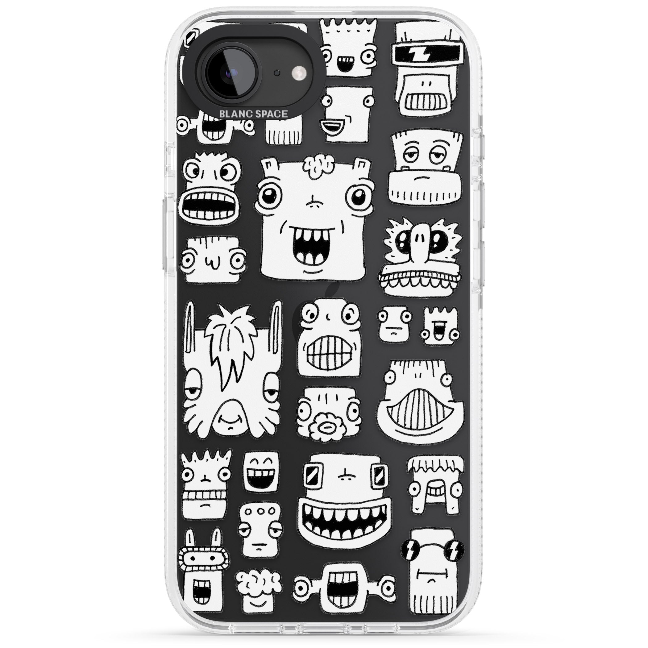 Burst Heads iPhone 16e Clear Case Impact Air - Blanc Space