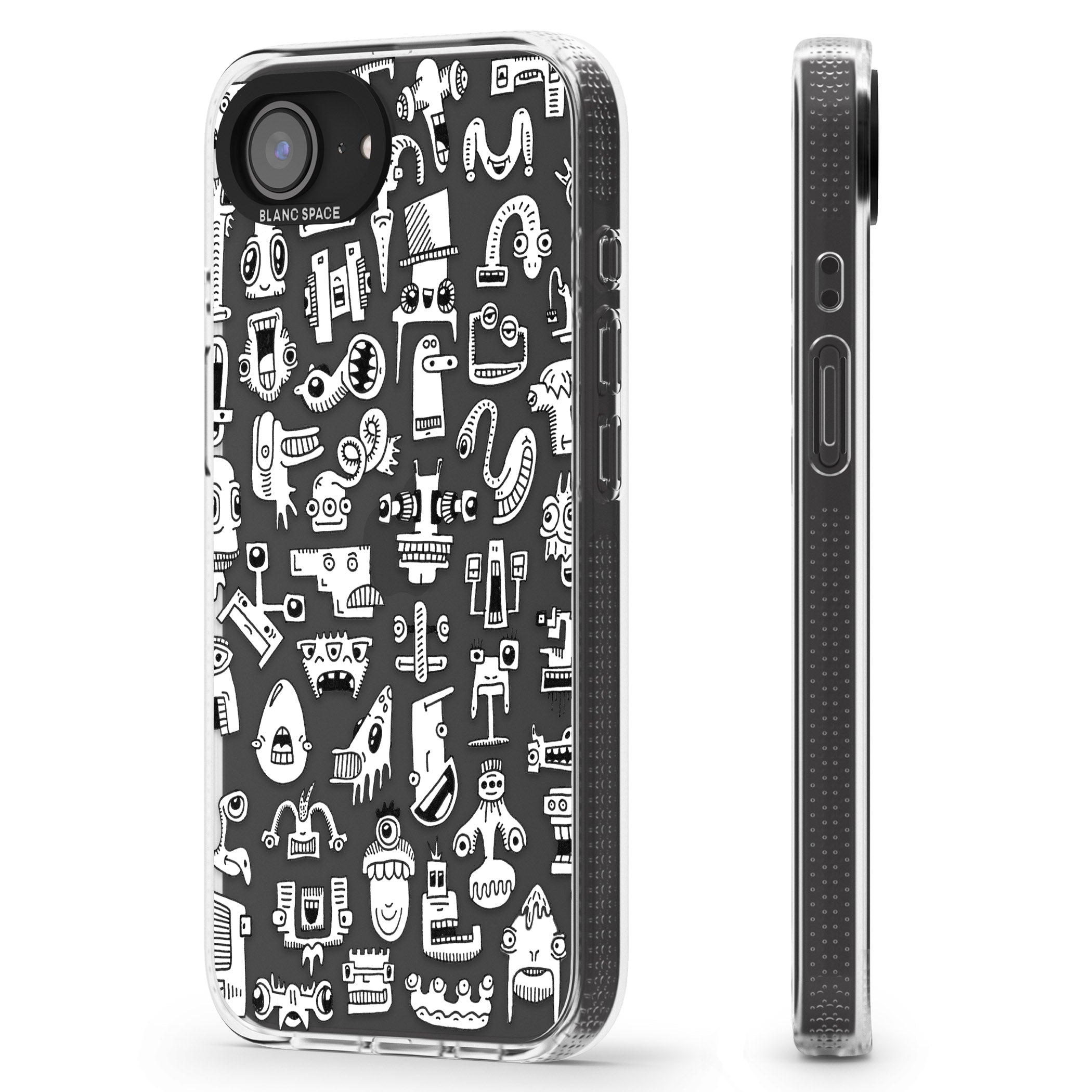 Weird Friends iPhone 16e Clear Case Impact Air - Blanc Space