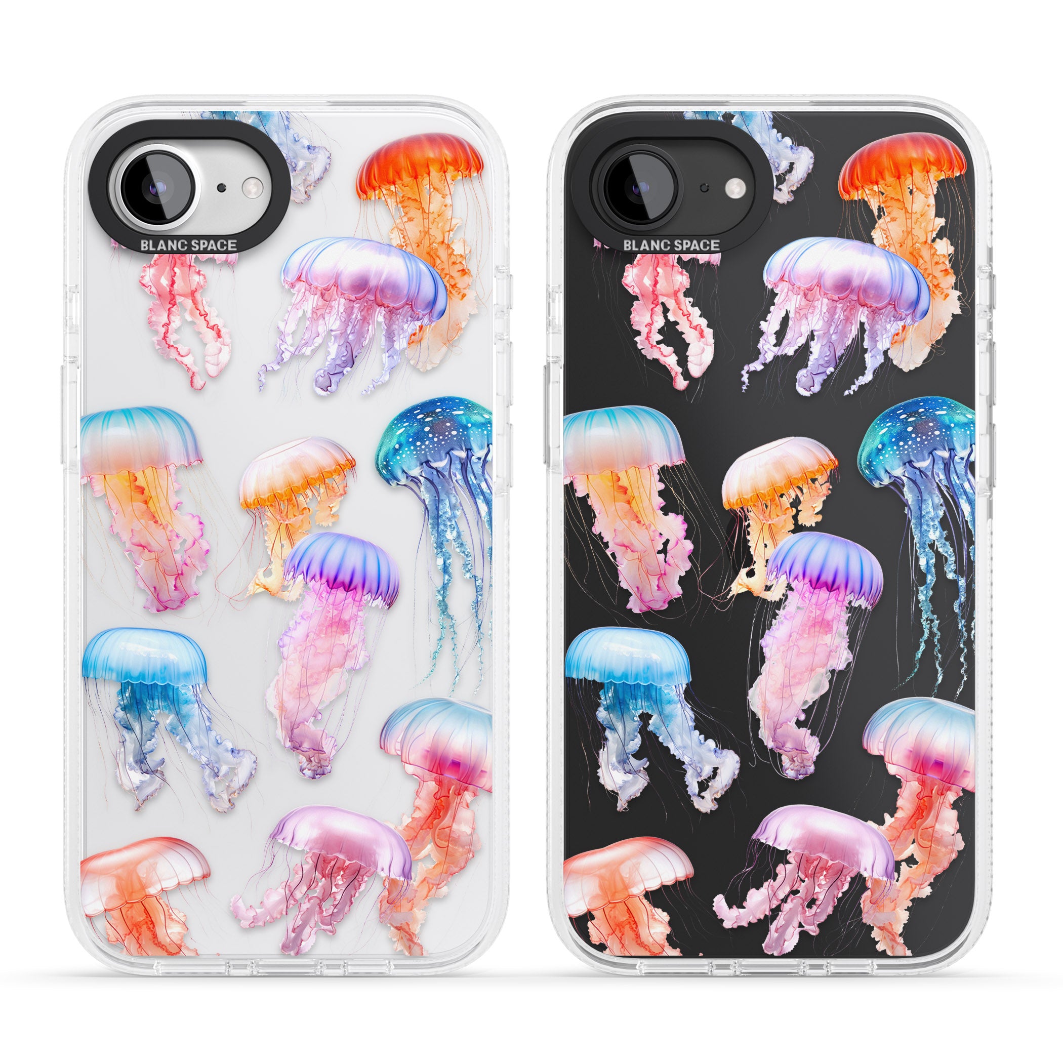 Vibrant Jellyfish iPhone 16e Clear Case Impact Air - Blanc Space