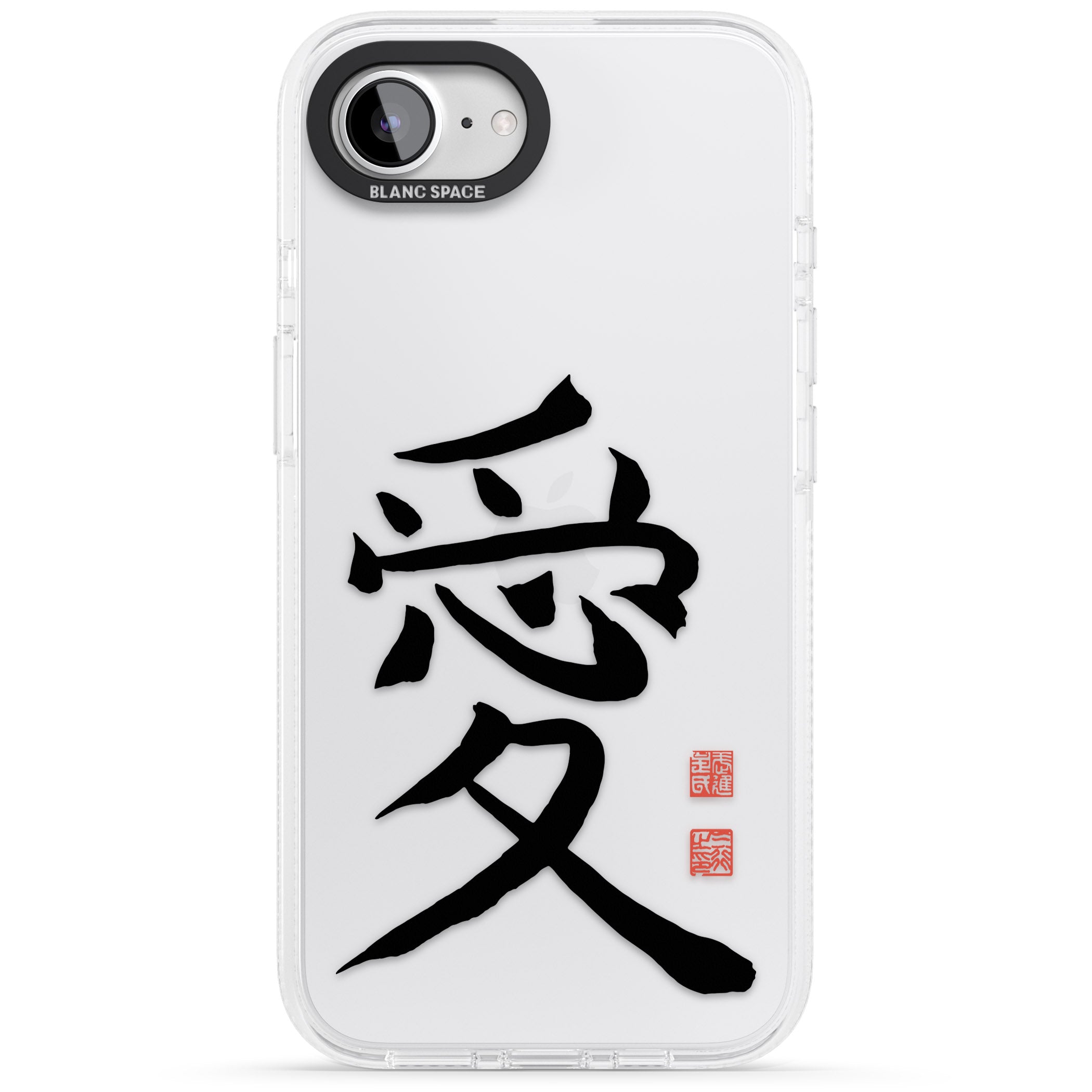 Japanese Kanji - Love iPhone 16e Clear Case Impact Air - Blanc Space