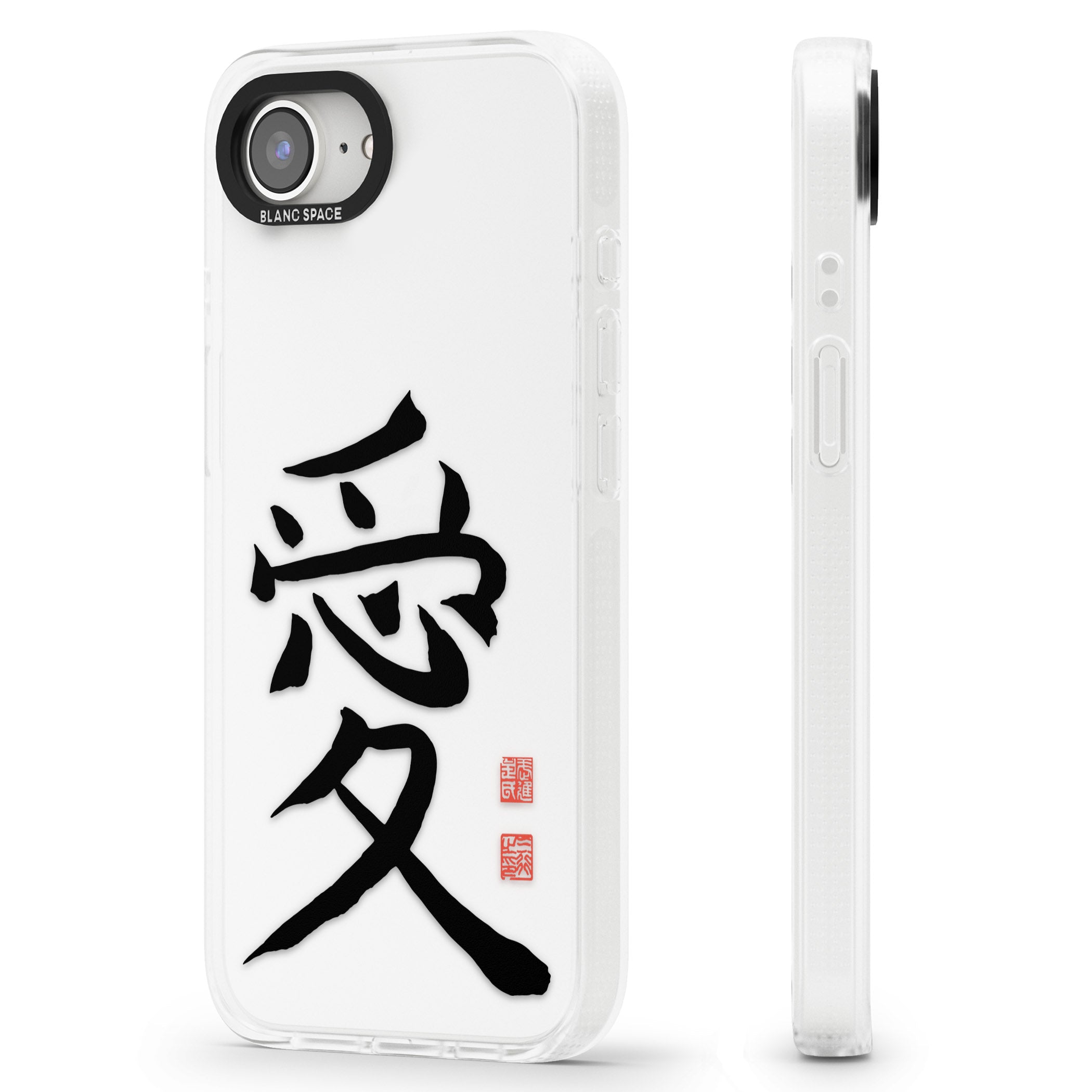 Japanese Kanji - Love iPhone 16e Clear Case Impact Air - Blanc Space